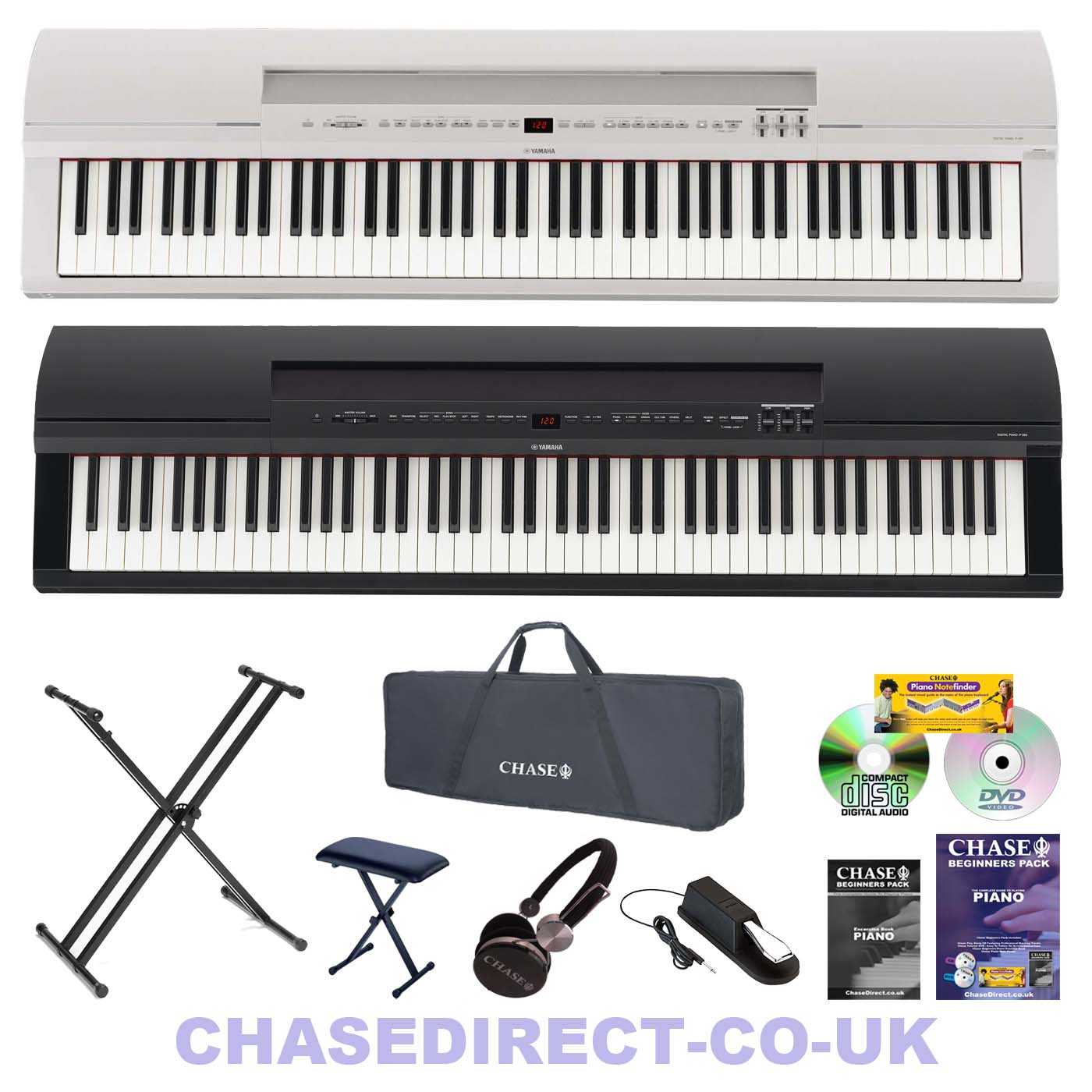 Yamaha P-255 Digital Stage Piano In Black Or White INCLUDES DOUBLE ...