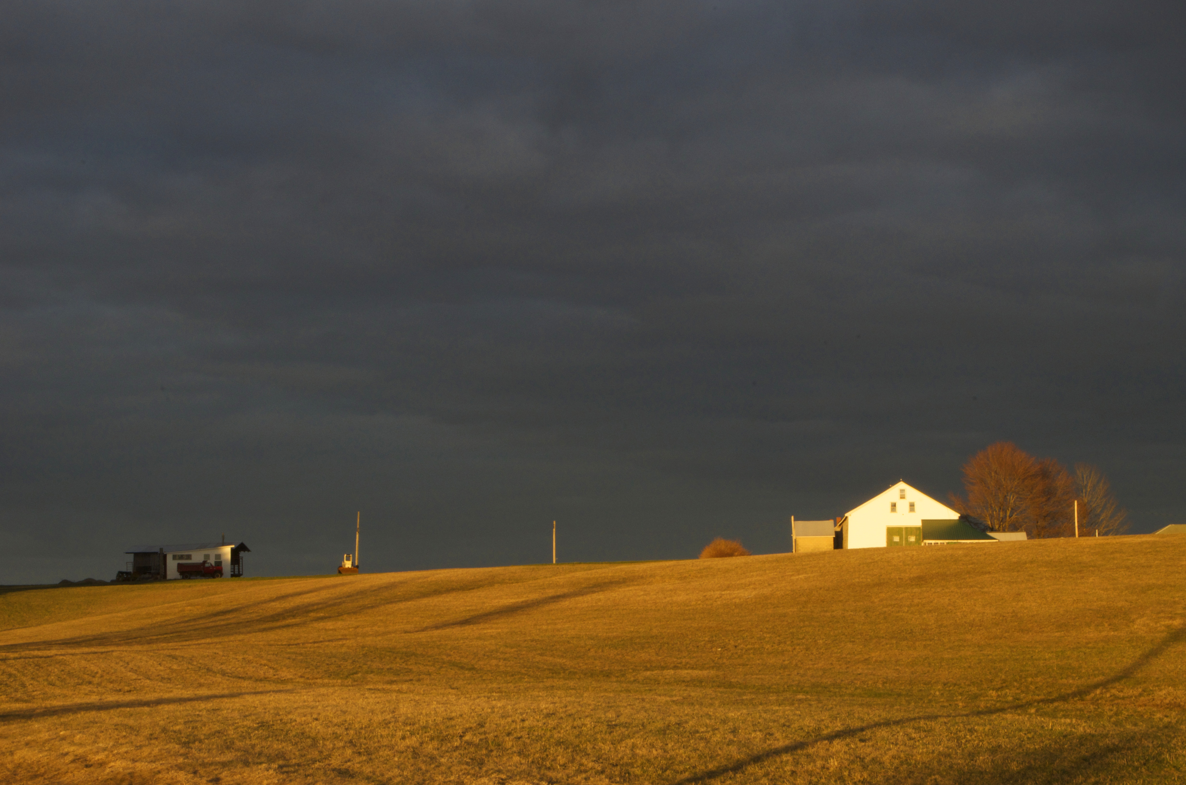 Wallpaper : sunset, USA, house, field, clouds, Truck, buildings ...