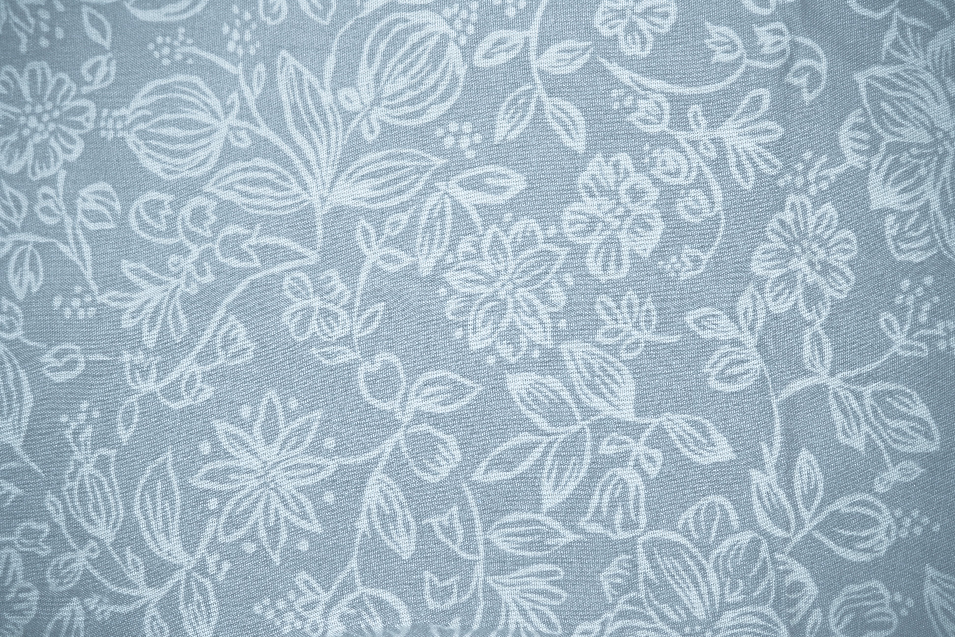 Blue Gray Fabric with Floral Pattern Texture Picture | Free ...