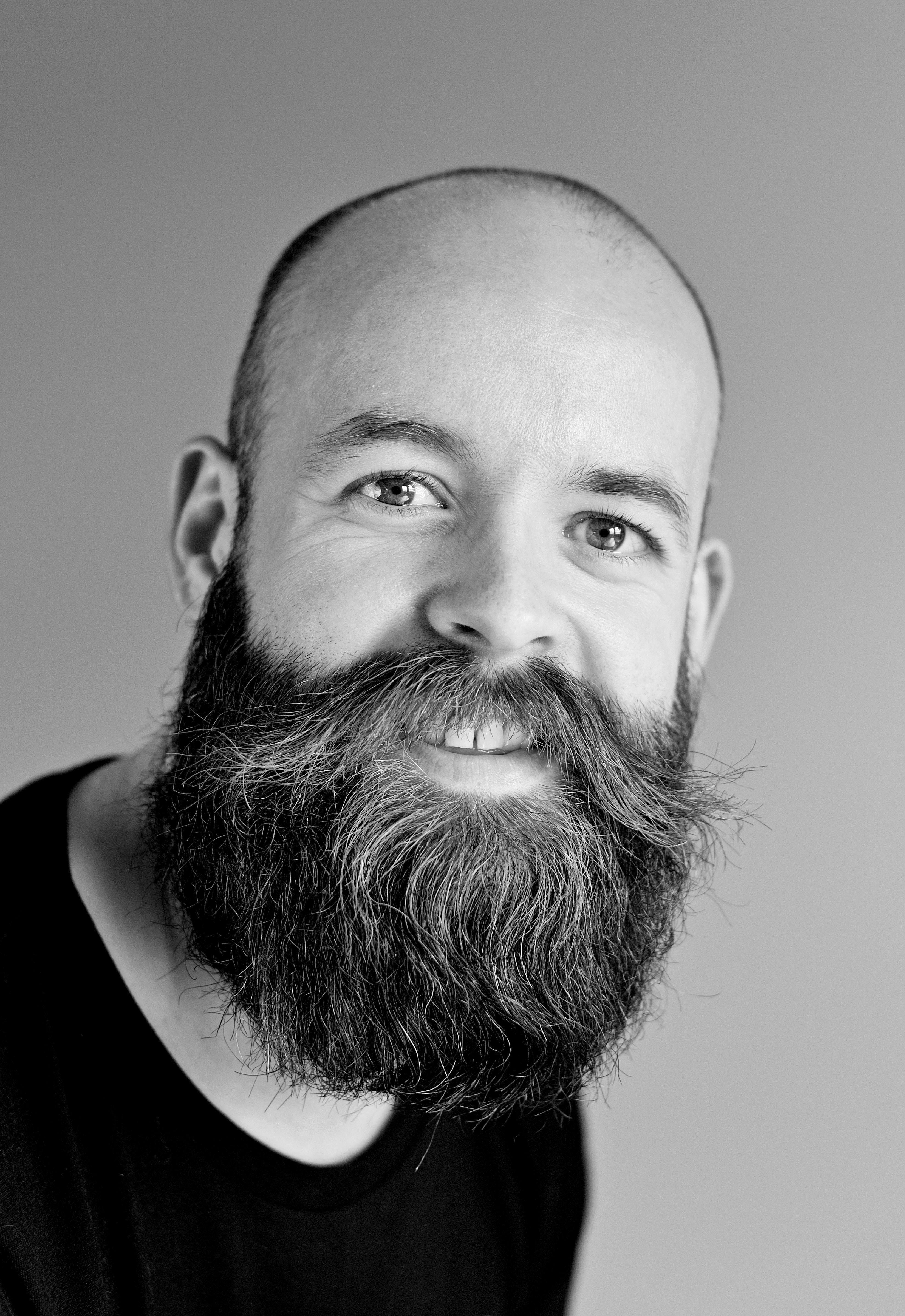 Gray Scale Bearded Man, Beard, Head, Studio, Photoshoot, HQ Photo