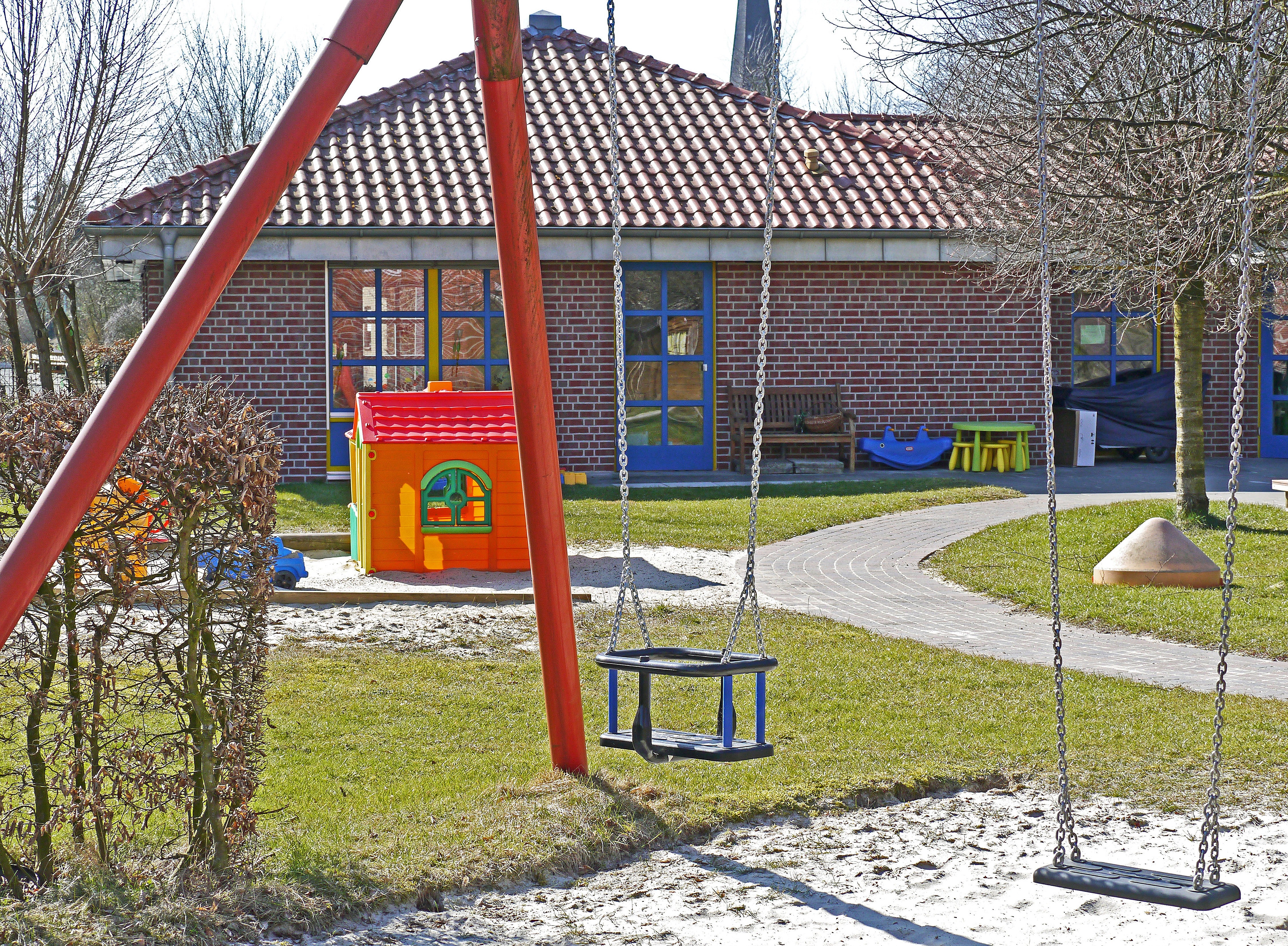 Gray Swing, Architecture, Park, Tree, Toys, HQ Photo