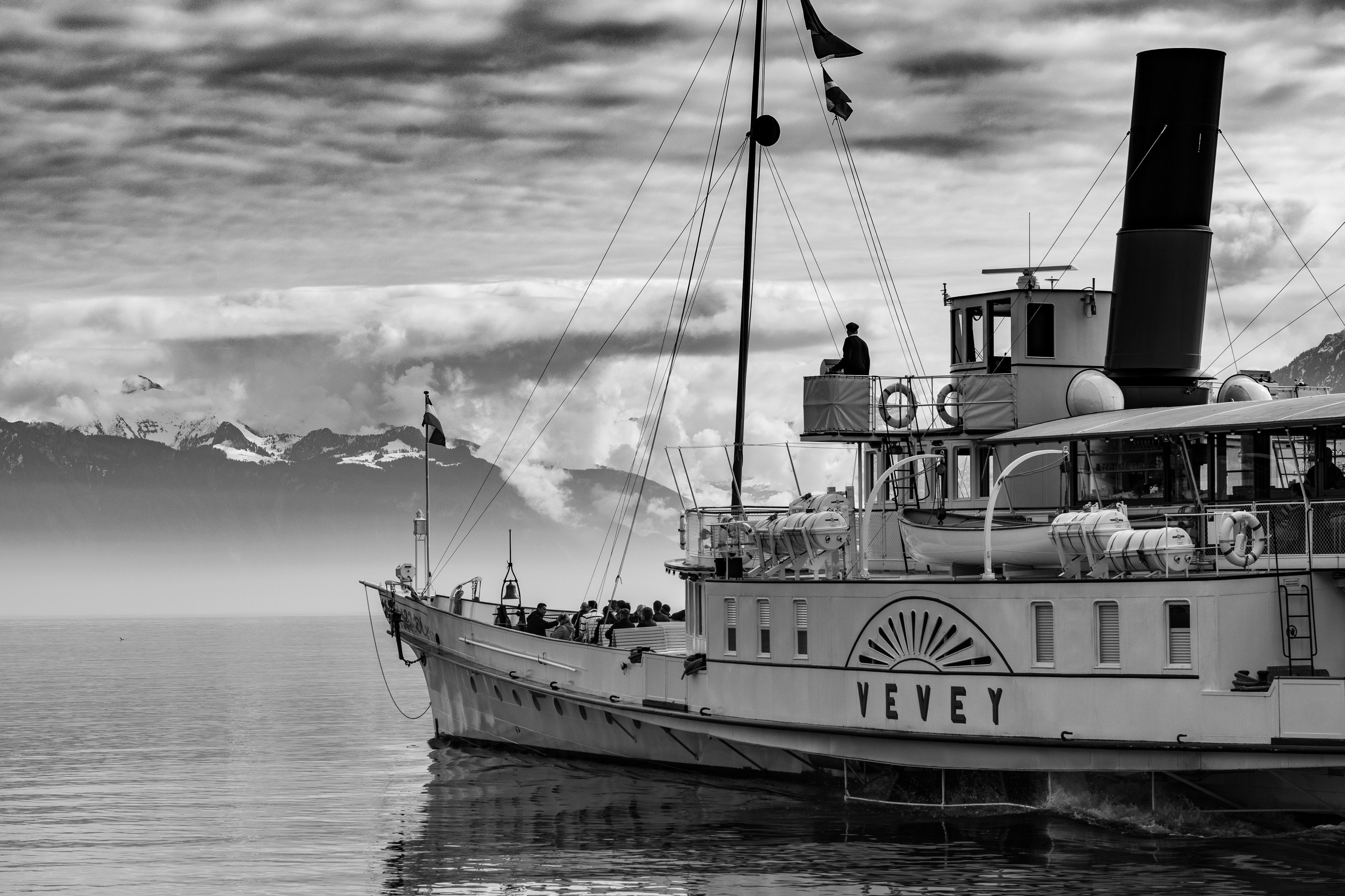 Grayscale photography of yevey sail boat