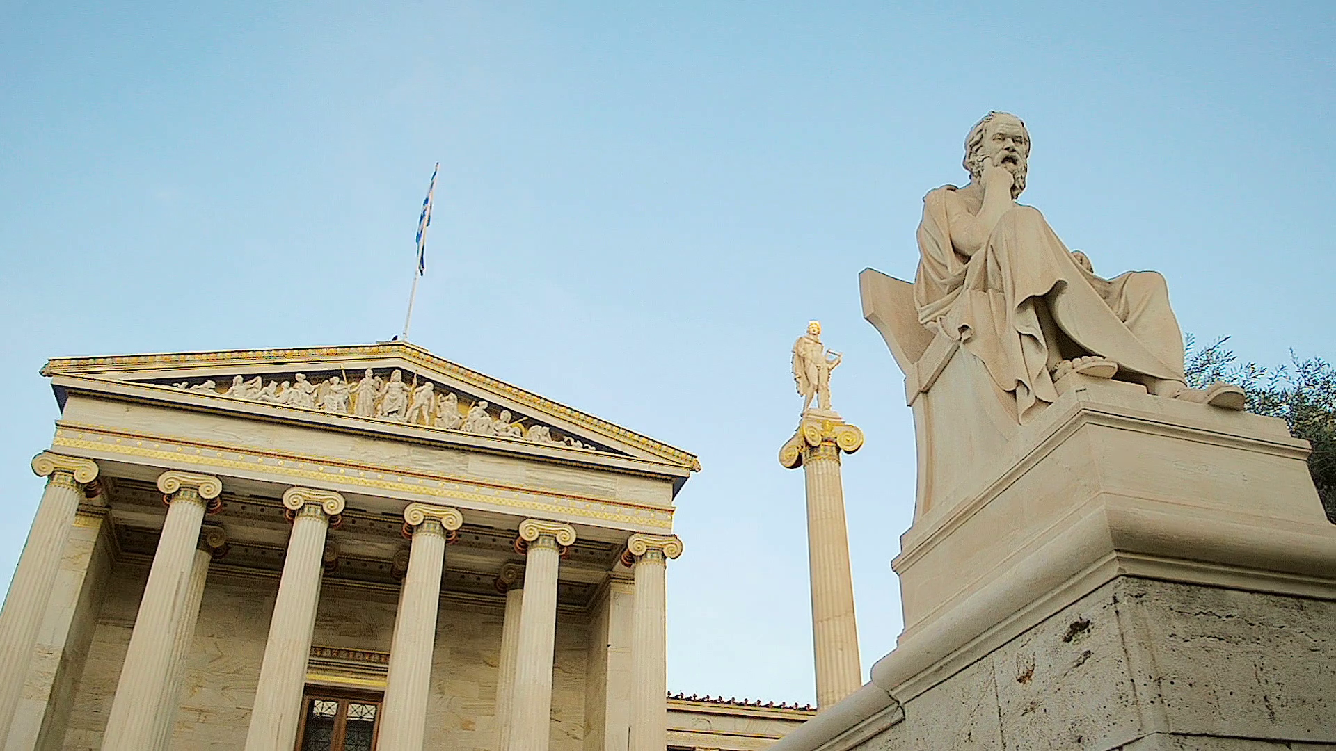 Greek Architecture Statues of the Philosophers Plato and Socrates ...