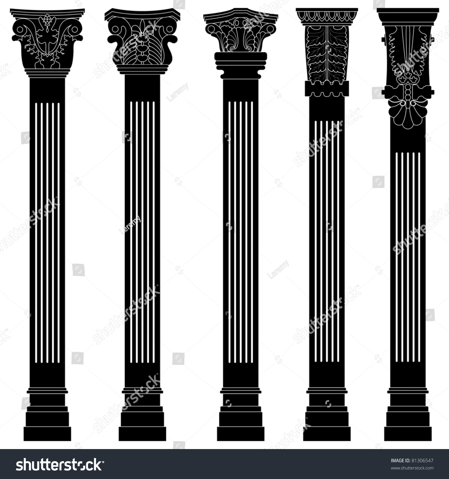 Pillar Column Antique Ancient Old Roman Stock Illustration 81306547 ...