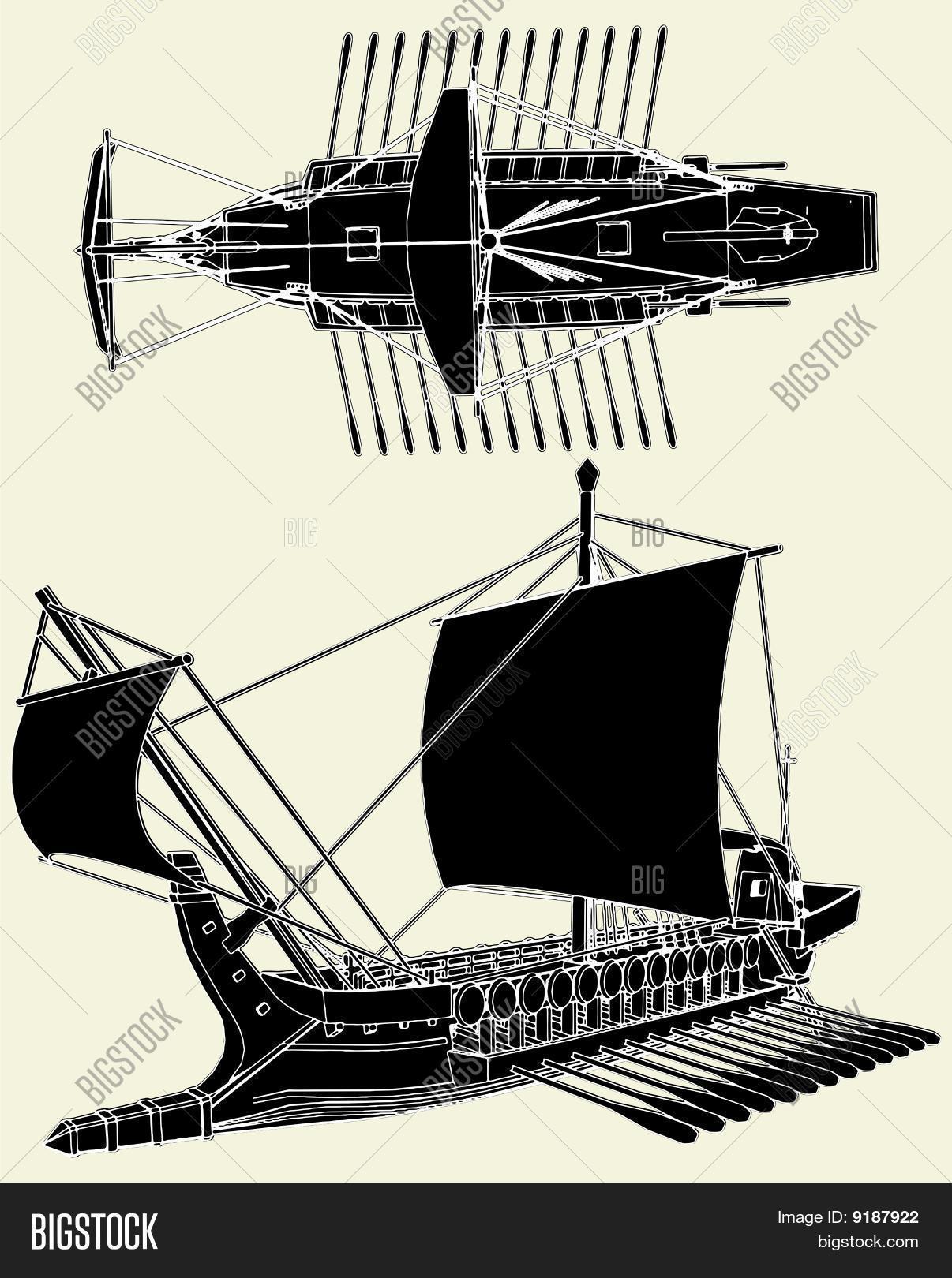 Ancient Greek Ship Vector Vector & Photo | Bigstock