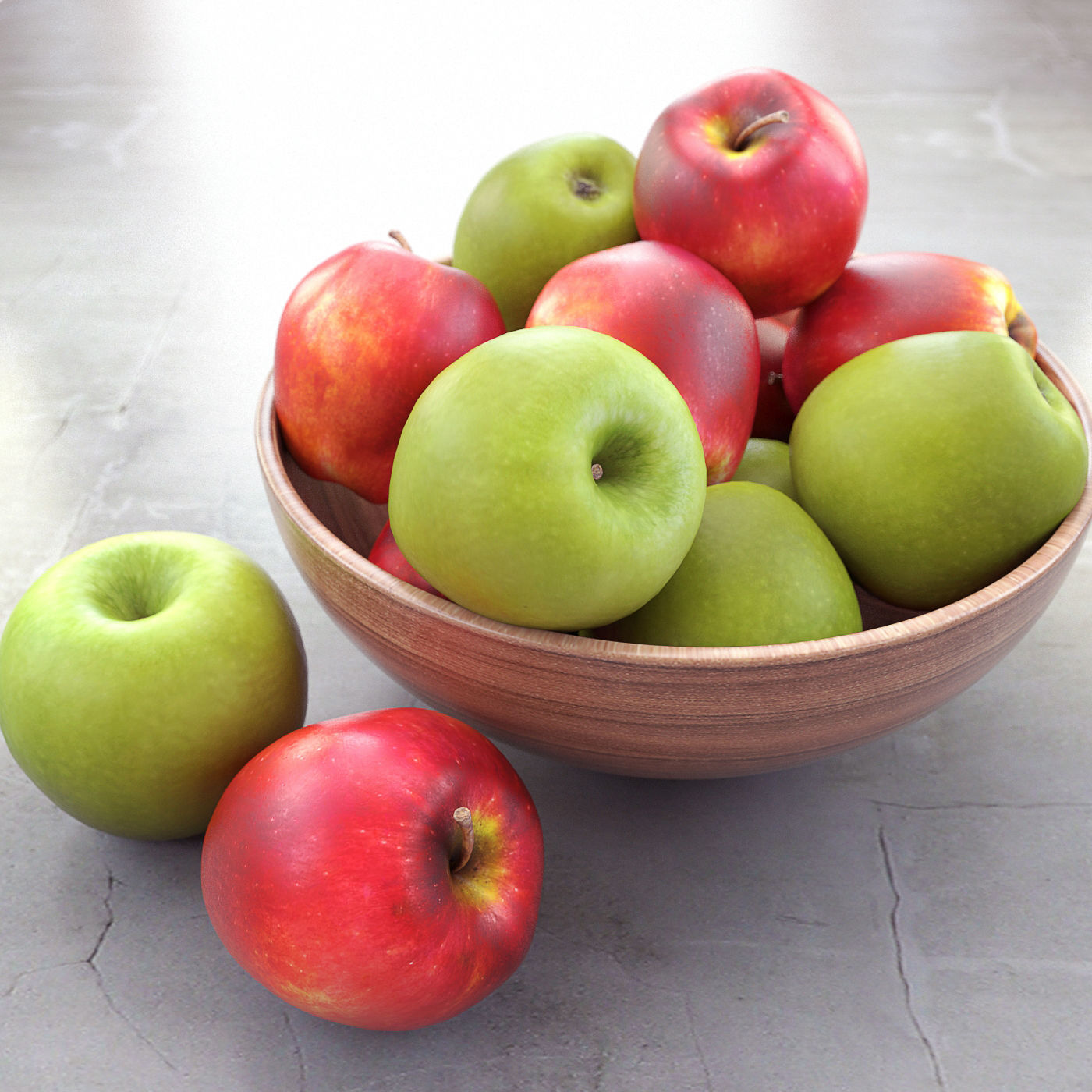 3D Red and Green Apples | CGTrader