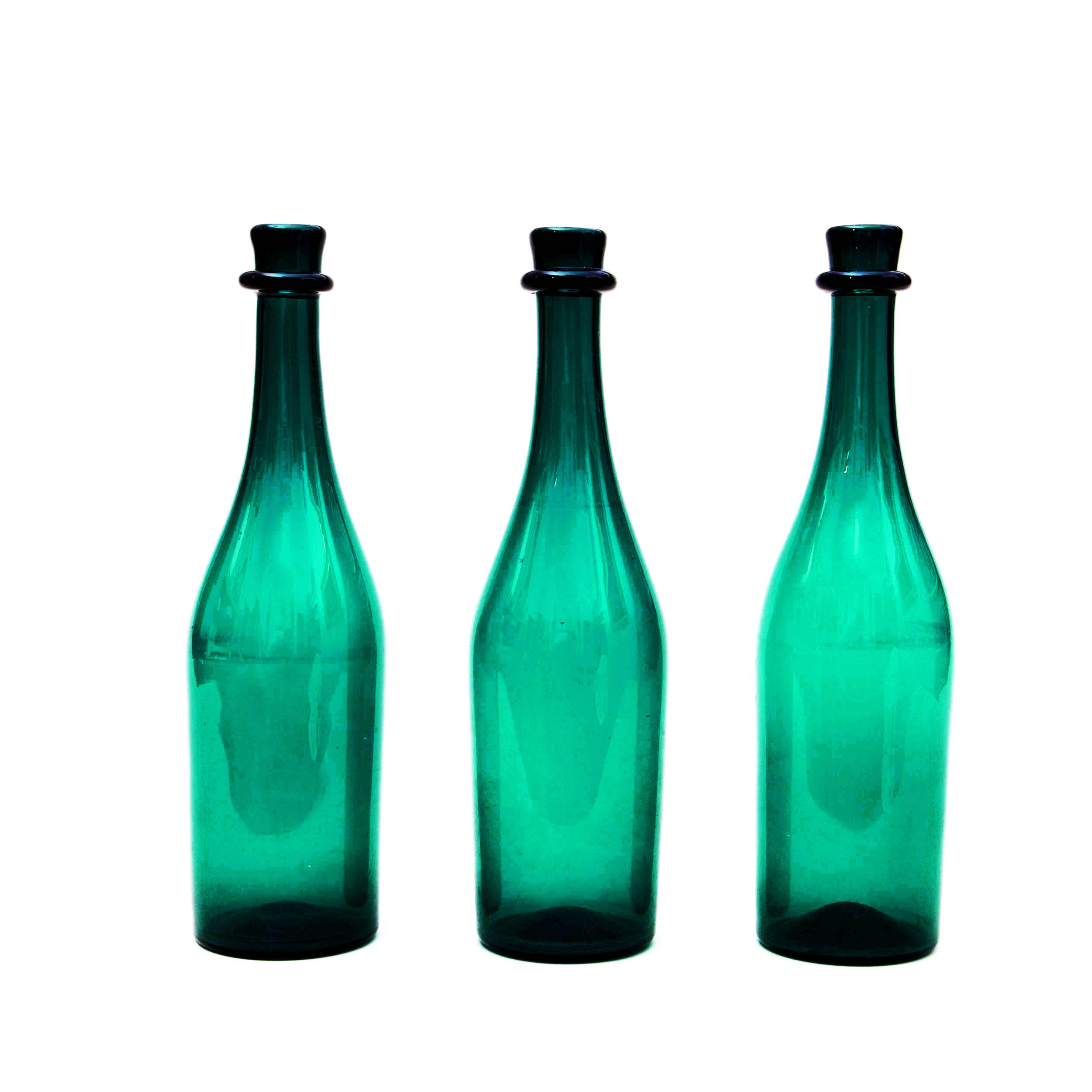 A Group Of Three Green Bottles - Nicholas Wells Antiques Ltd ...