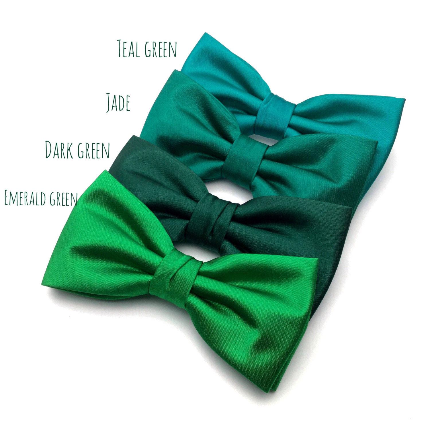 Wedding Bow Tie | Mens Satin Bow Tie | Solid Green Bow Tie | Teal ...