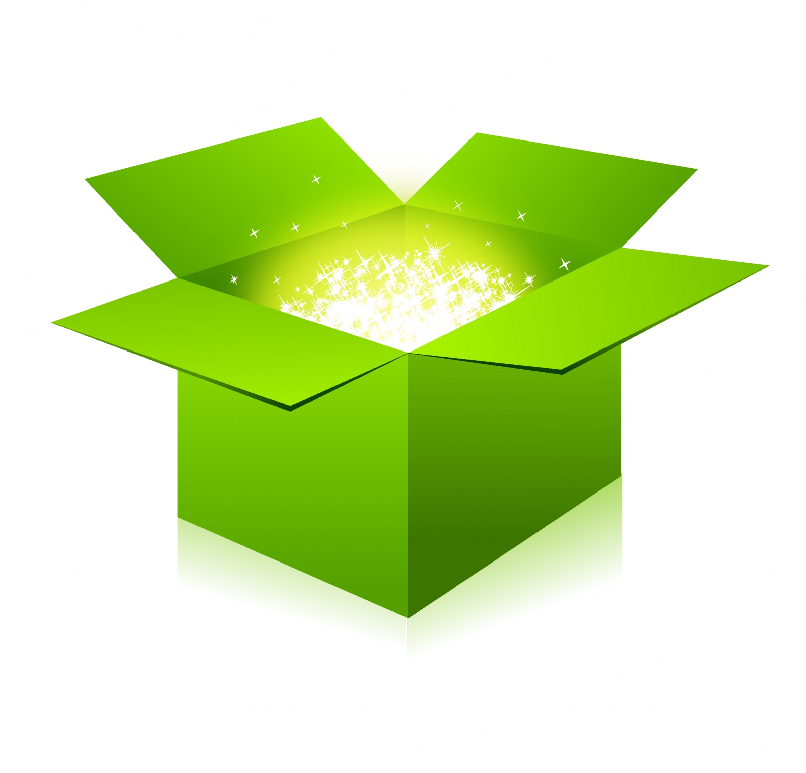 Glowing green box Free Vector / 4Vector