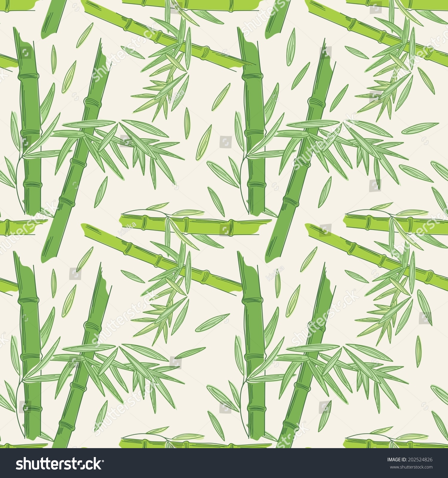 Seamless Bamboo Pattern Pattern Green Branch Stock Vector 202524826 ...