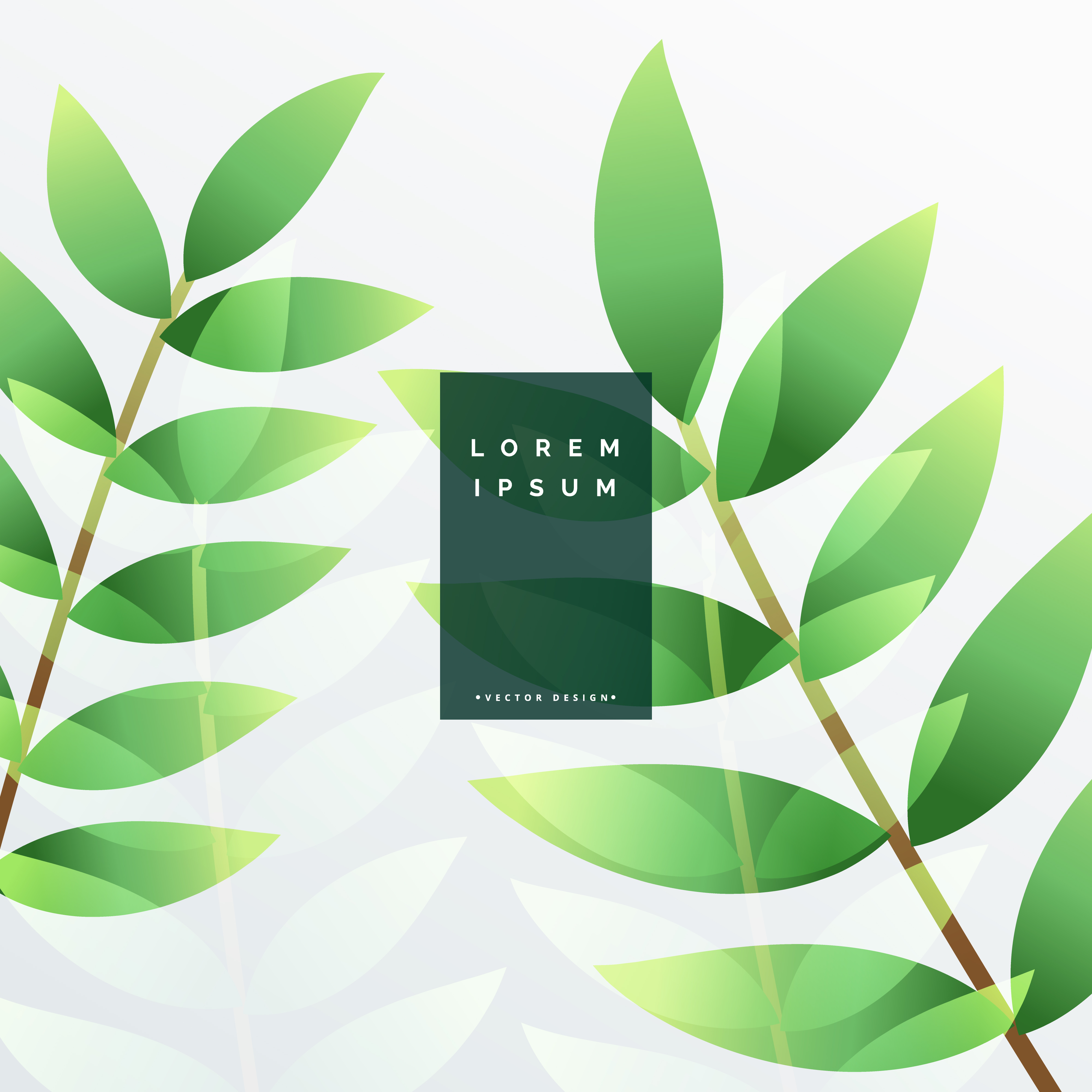 elegant green leaf vector background illustration - Download Free ...