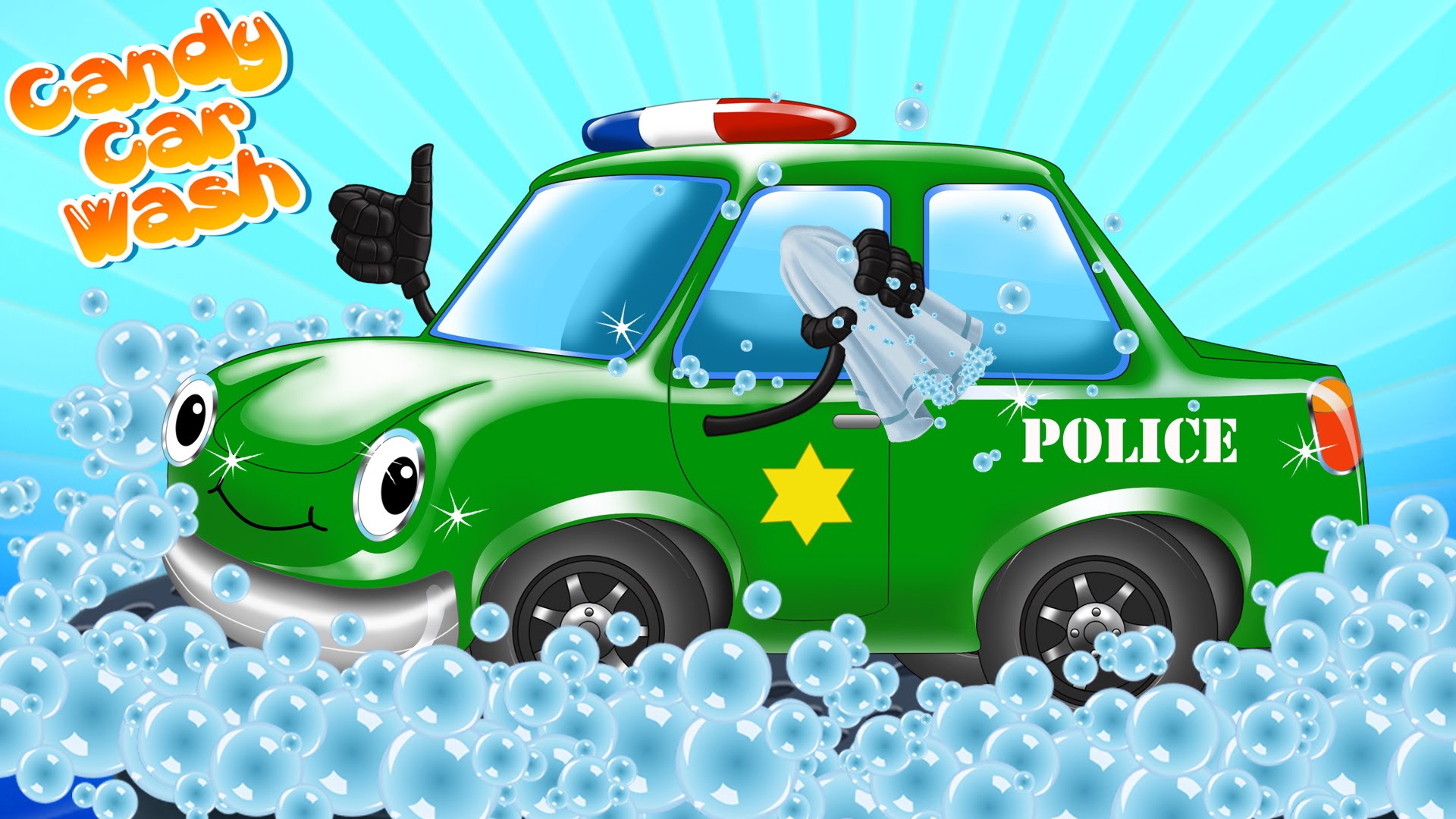Police Car Green Car Wash | Car Wash - YouTube