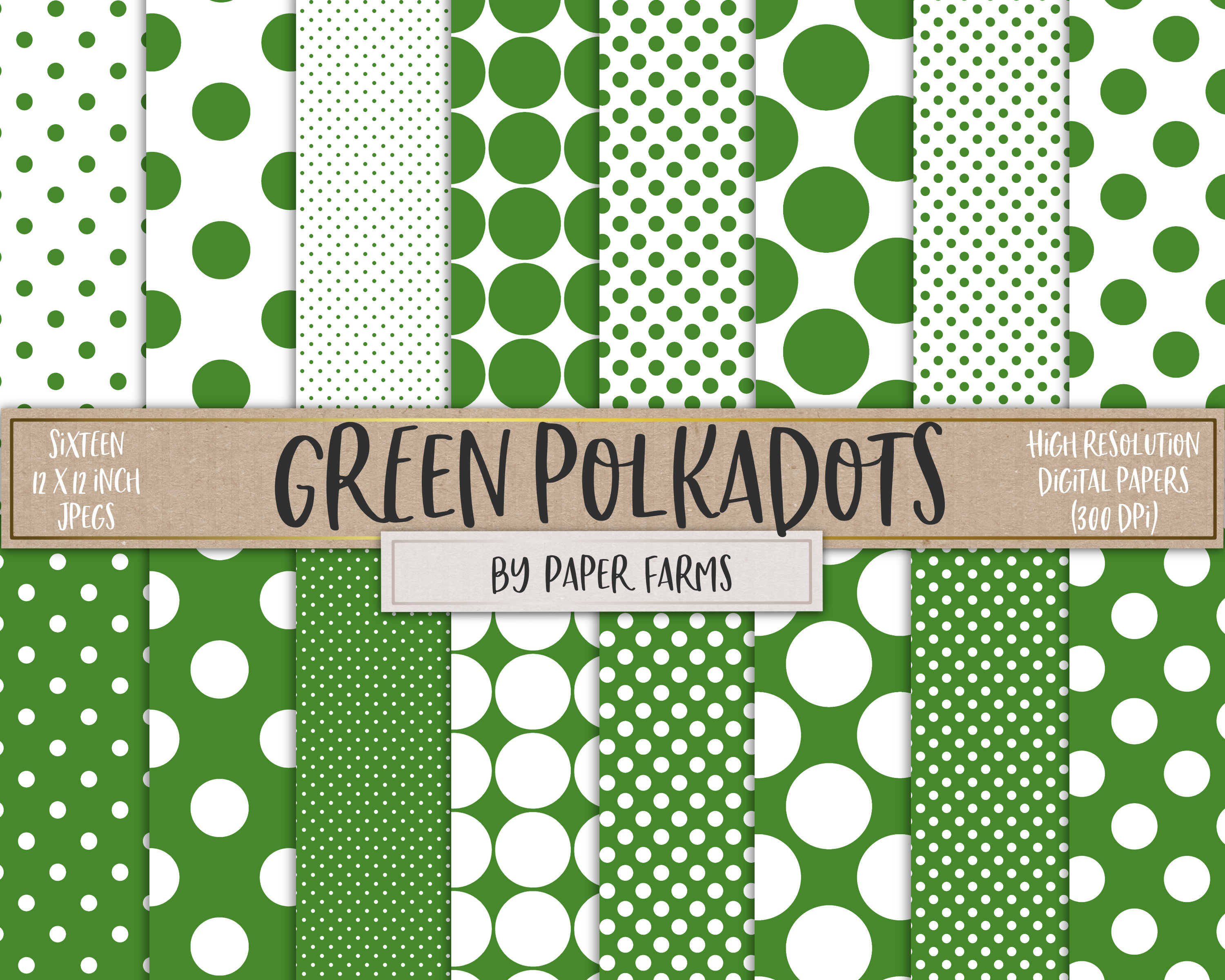Green circles, green dots, green polka dots, polkadots, Kelly green ...