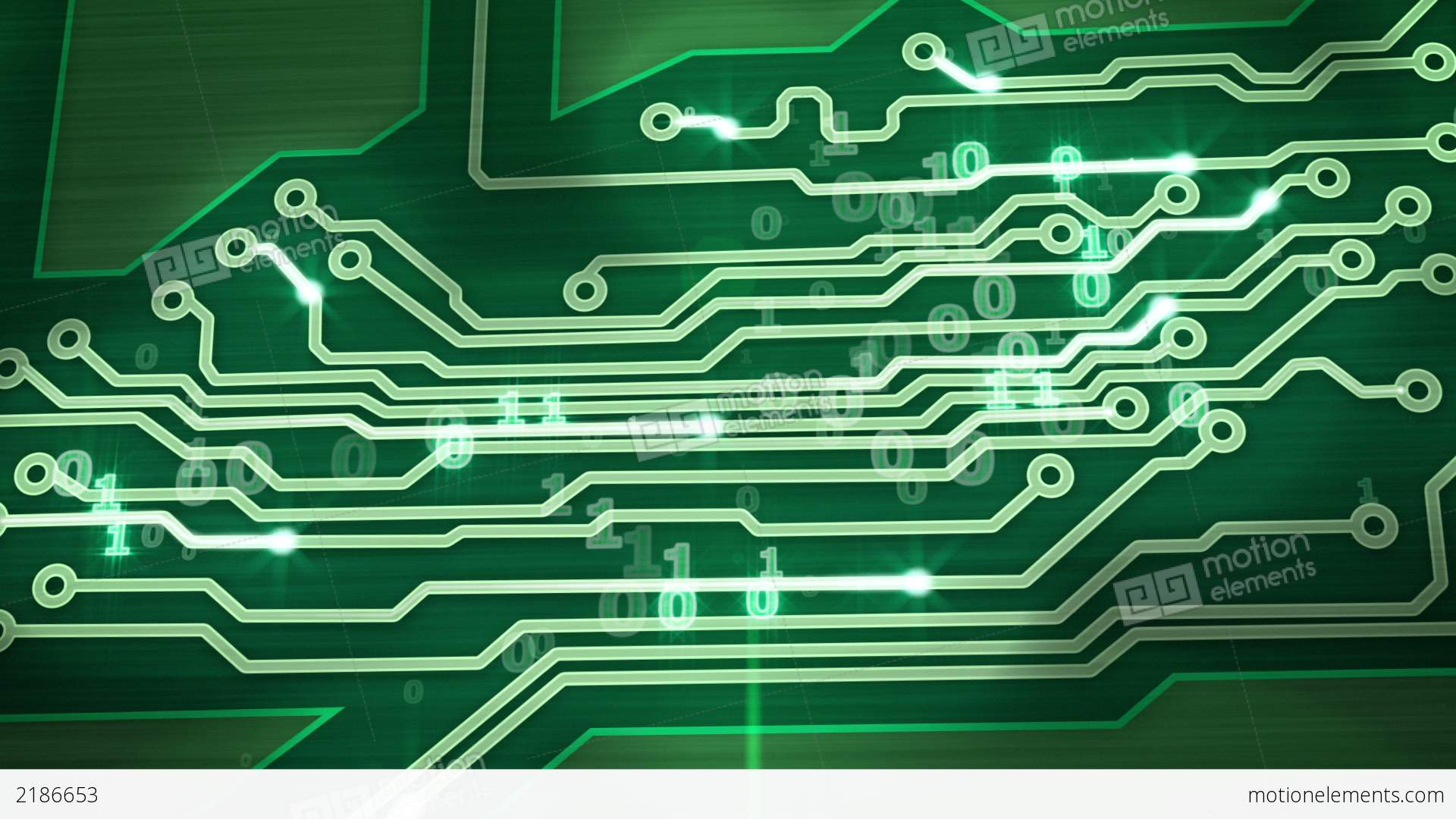 Green Digital Circuit Board Pan Loop Stock Animation | 2186653