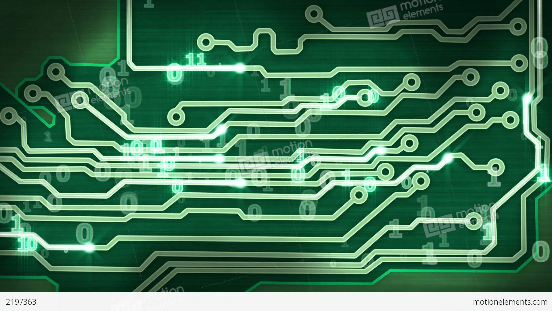 Green Circuit Board Providing Signals Loop Stock Animation | 2197363