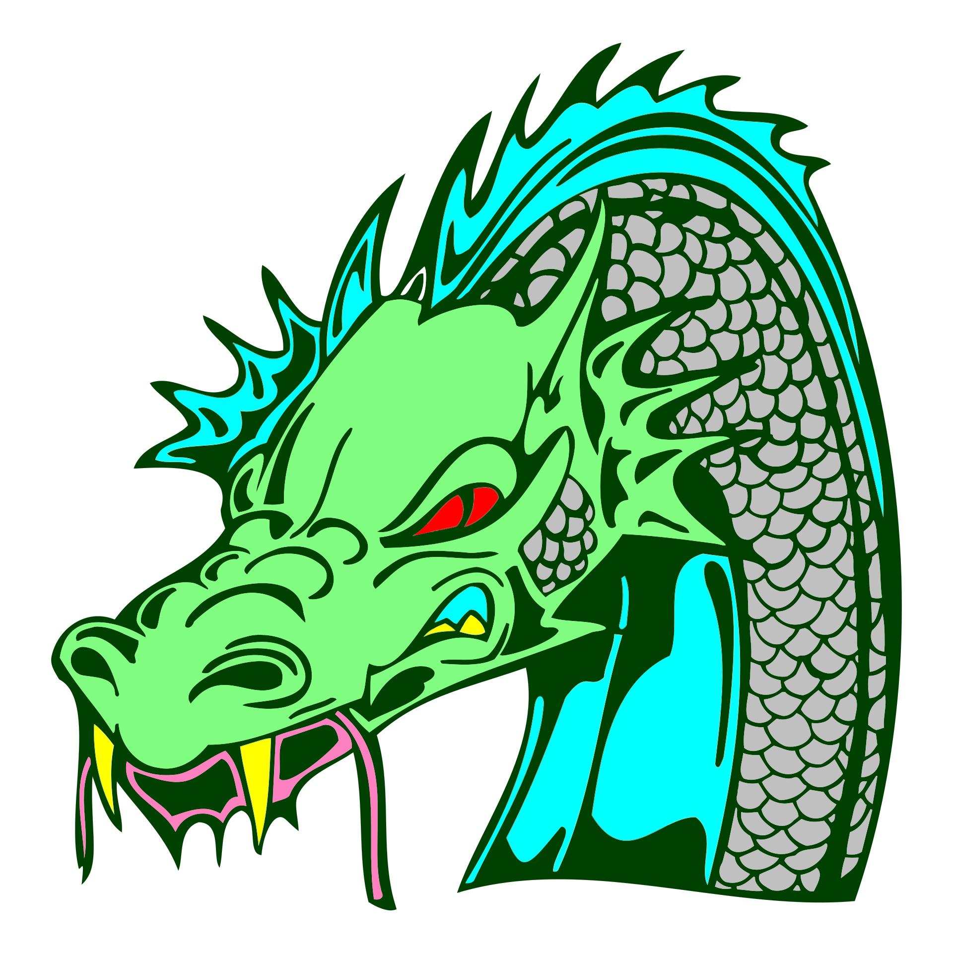 Angry Green Dragon Clipart - Design Droide