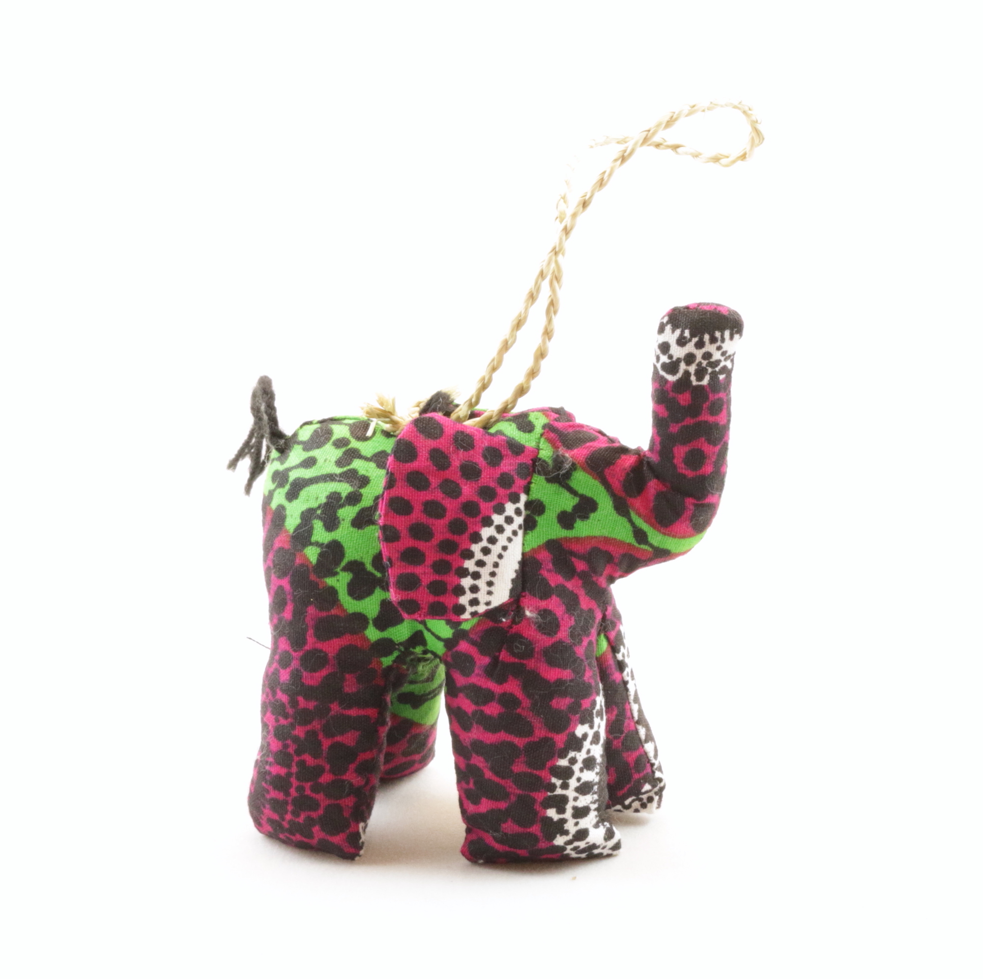 Stuffed Elephant Ornament (Pink and Green) - Ornaments4Orphans.org