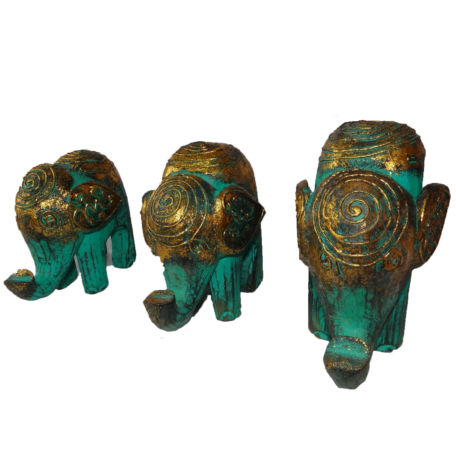 Set of 3 Green Elephants | Ornaments | Voyage Fair Trade Gifts