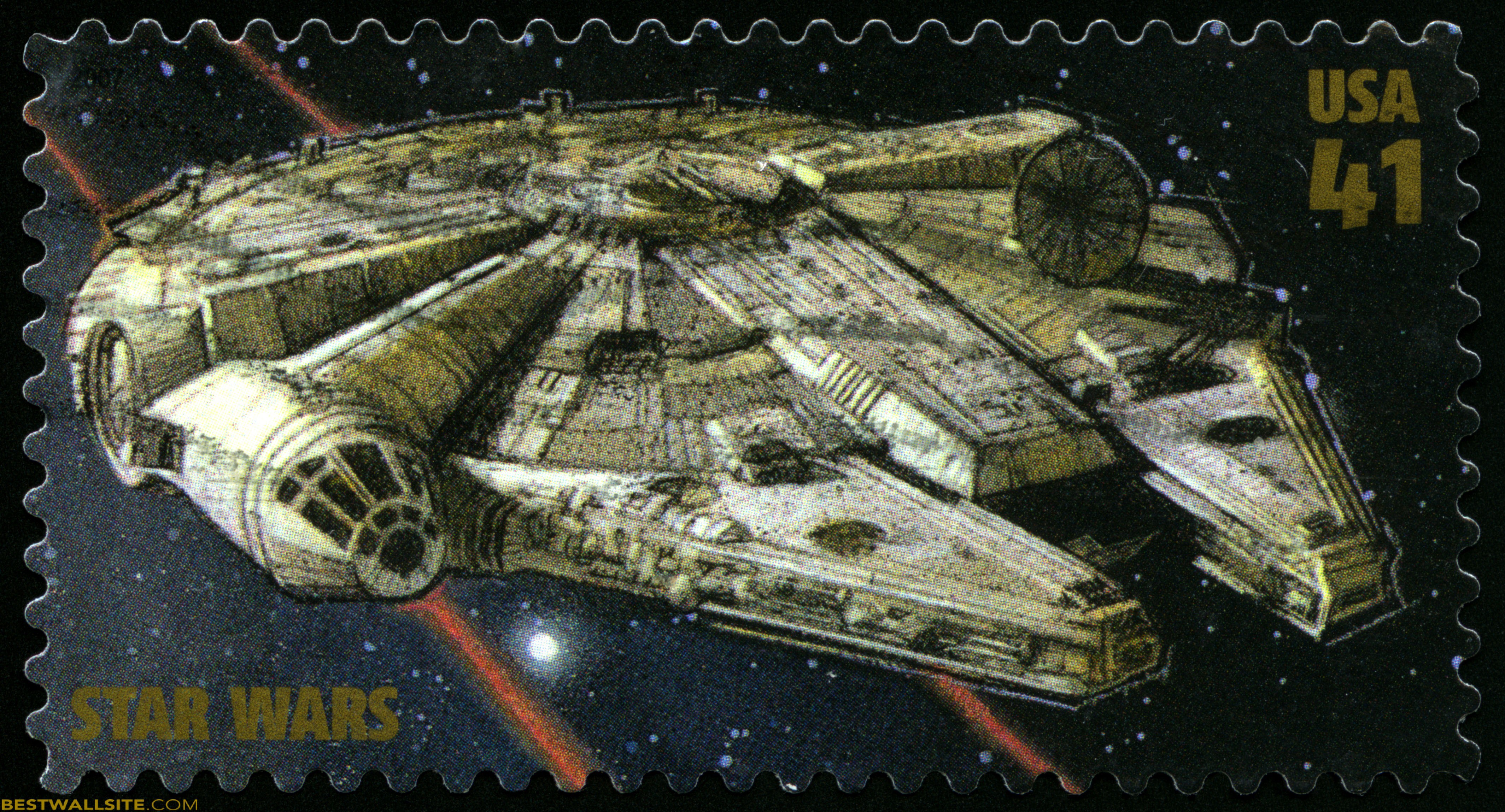 Millennium Falcon Star Wars Postage Stamp | BestWallSite.com