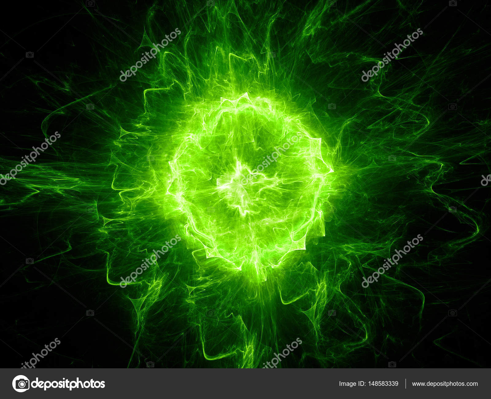 Green glowing fireball lightning — Stock Photo © sakkmesterke #148583339