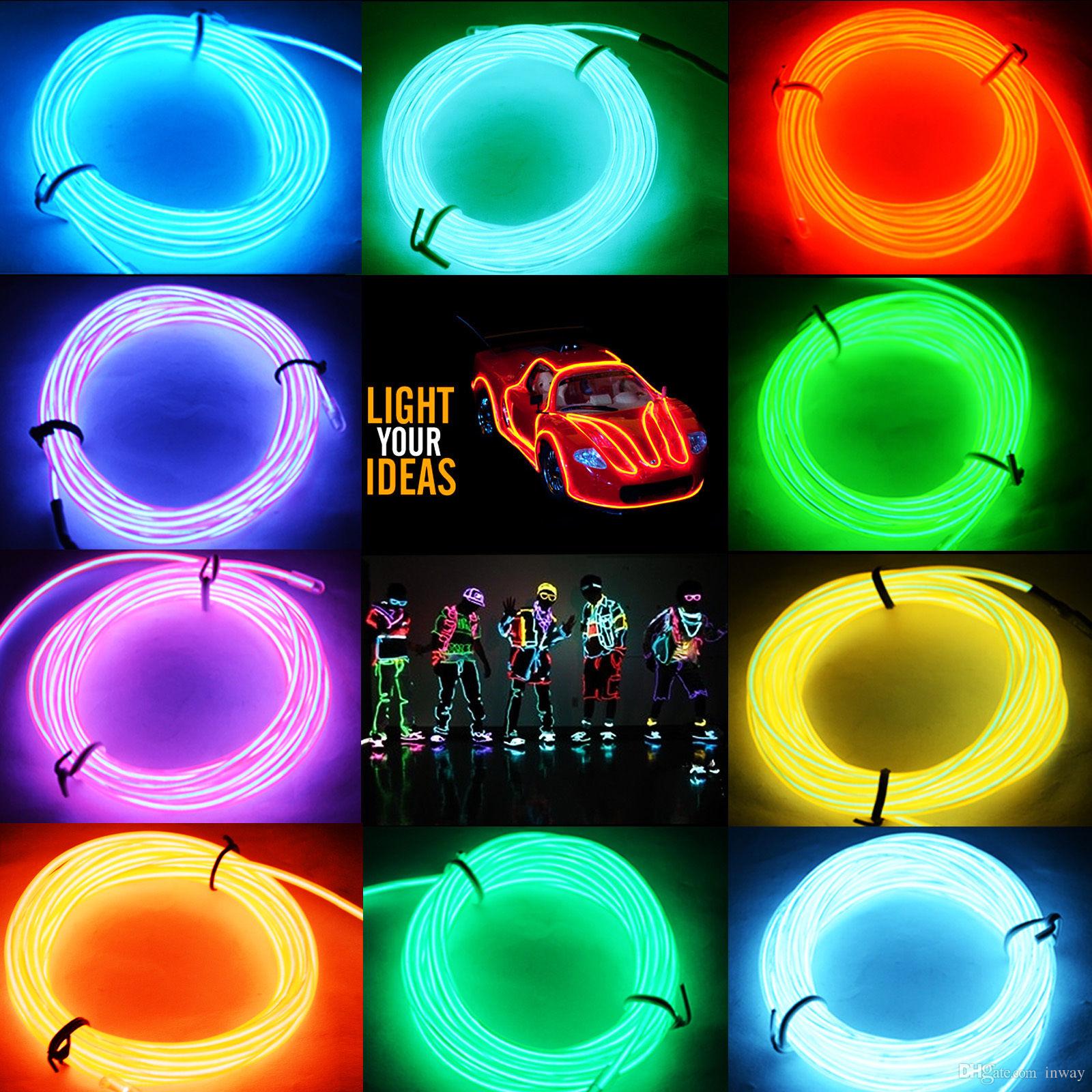 2015 Hot 5m Flexible Neon Led Light Glow El Wire String Strip Rope ...