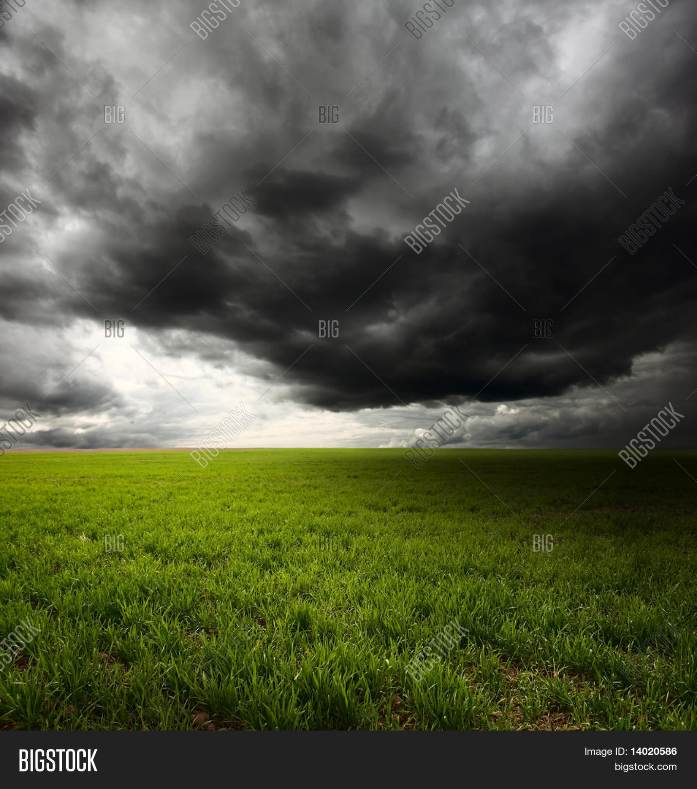Storm Dark Clouds Flying Over Field Image & Photo | Bigstock