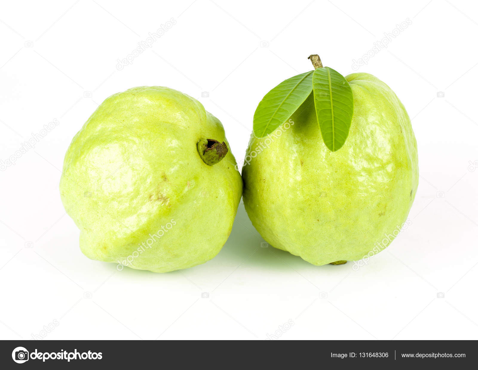 Fresh green Guava fruit on white background — Stock Photo ...