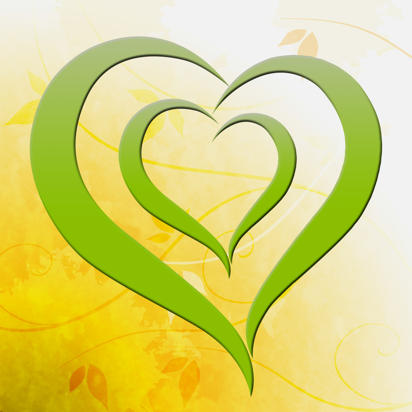 Green Heart Shows Environmental Care Or Eco Friendly, Ecofriendly, Love, Vegetarian, Vegan, HQ Photo