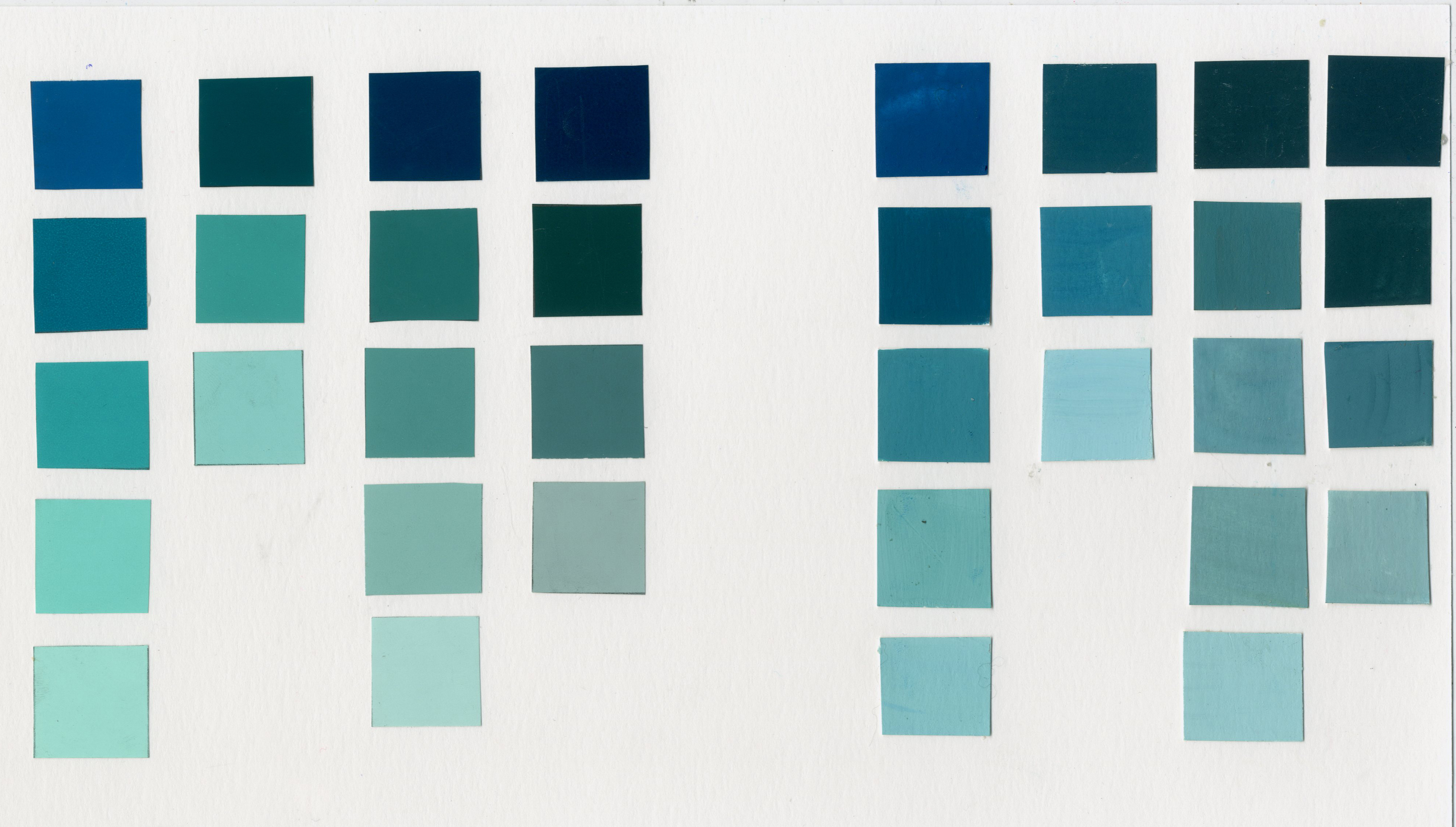 Blue-green hues, tones, & shades studies | COLOR BLOCK