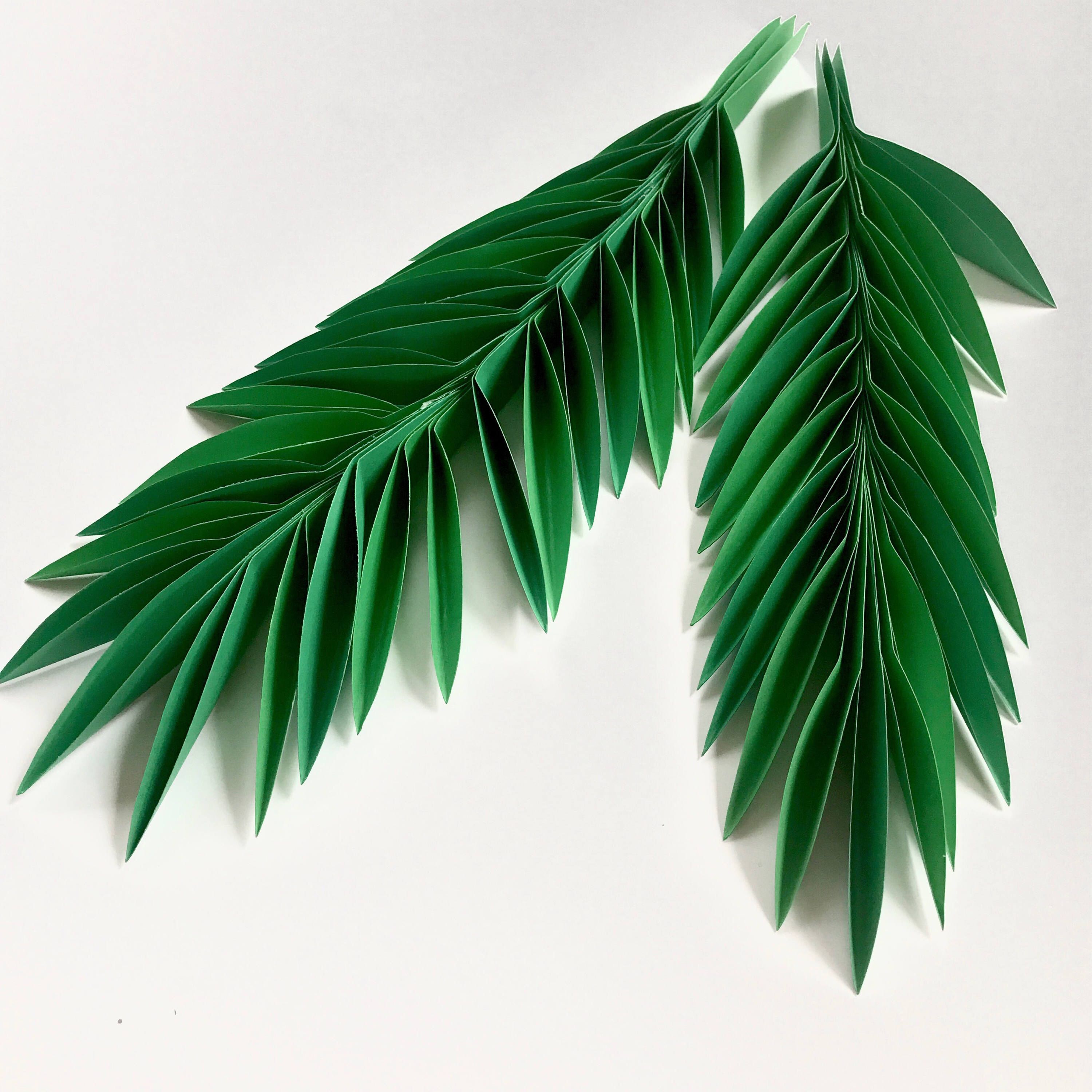 Paper leaves, green leaves, leaves cut outs, Pack of 3 leaves, palm ...