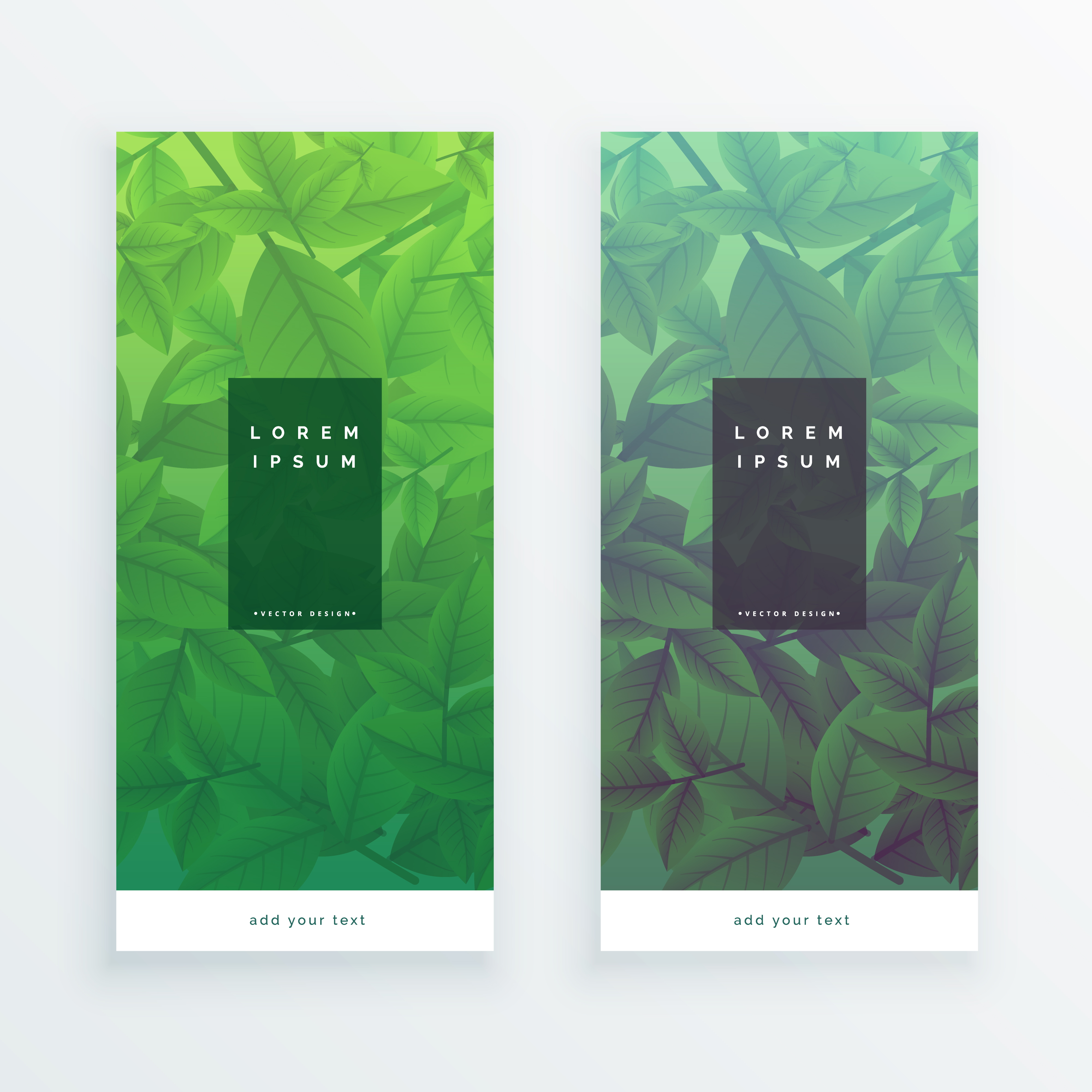 vertical banners of green leaves - Download Free Vector Art, Stock ...