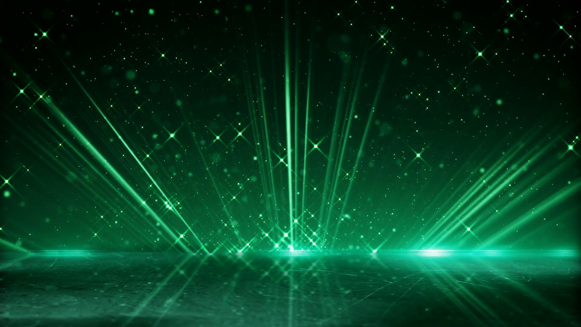 green light beams and shimmering particles loopable background ...