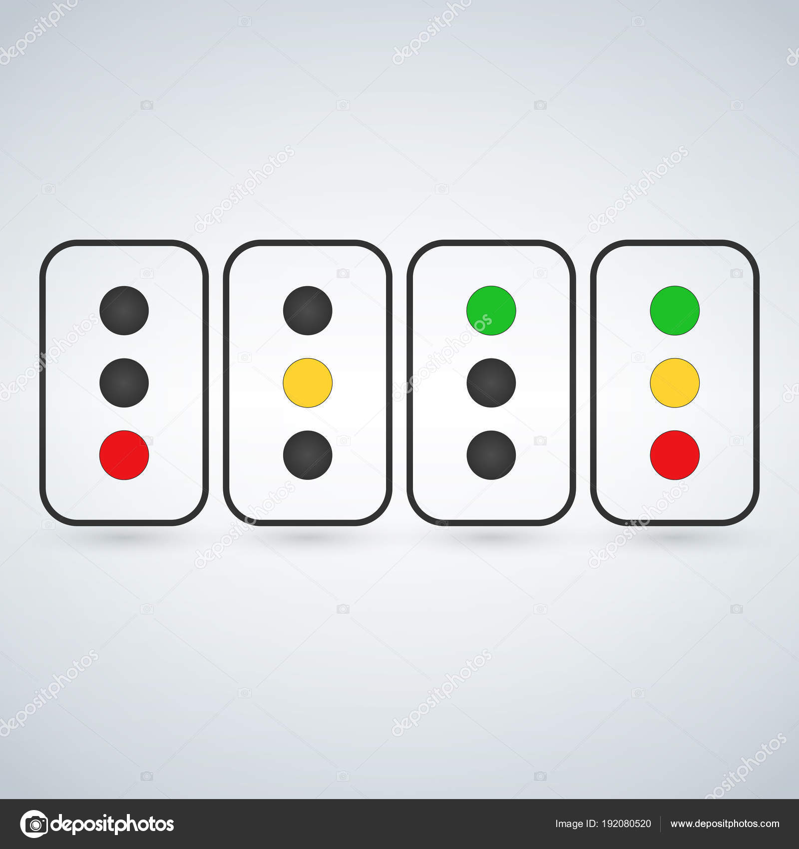 traffic light set or light indicators. traffic lamps, semaphores ...