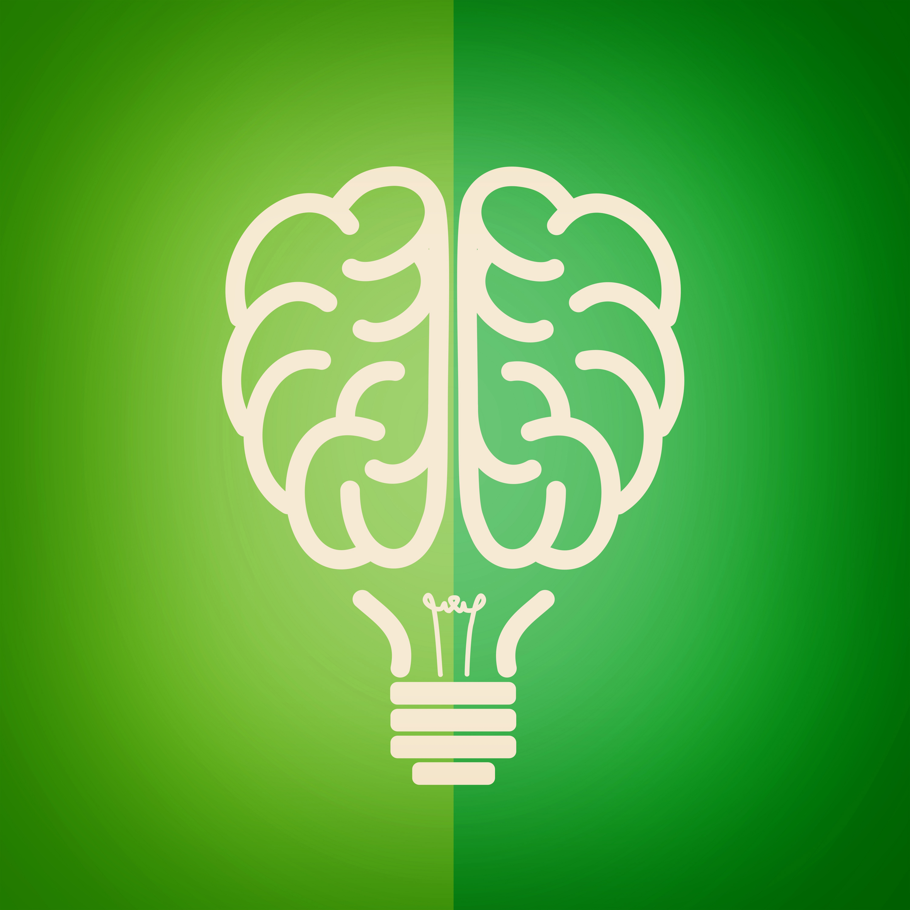 Green lightbulb brain - Green concept, Alternative, Macro, Organ, Object, HQ Photo