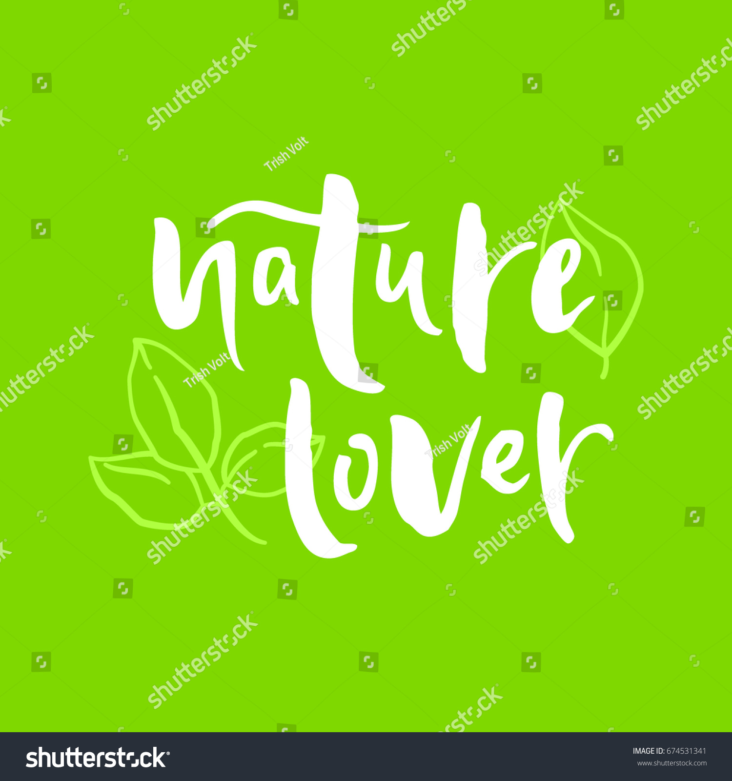 Nature Lover Sign Green Natural Style Stock Vector (2018) 674531341 ...