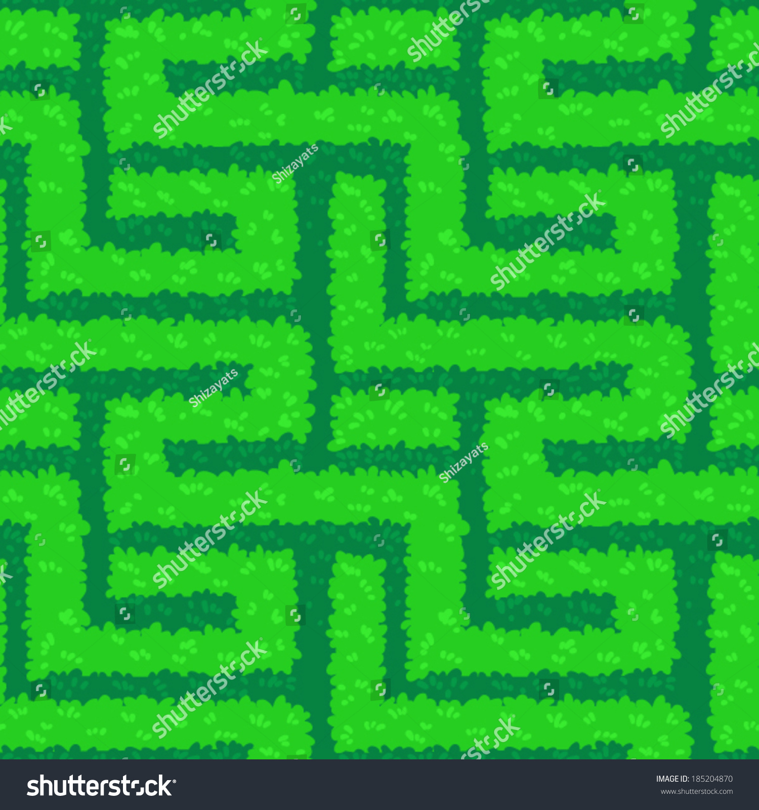 Green Maze Vector Seamless Pattern Stock Vector 185204870 - Shutterstock