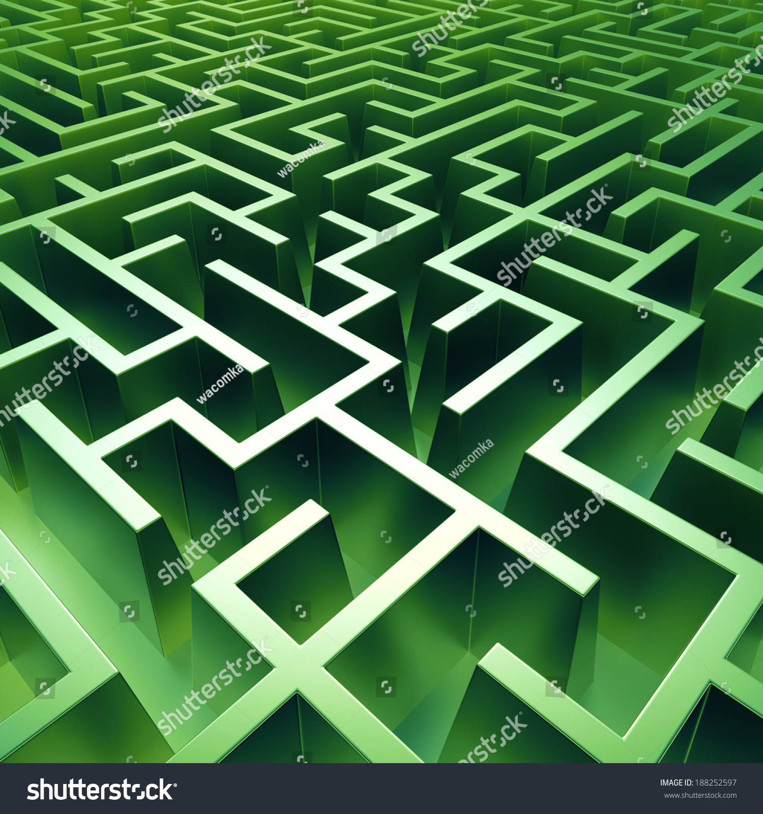 3d Abstract Green Maze Background Logic Stock Illustration 188252597 ...