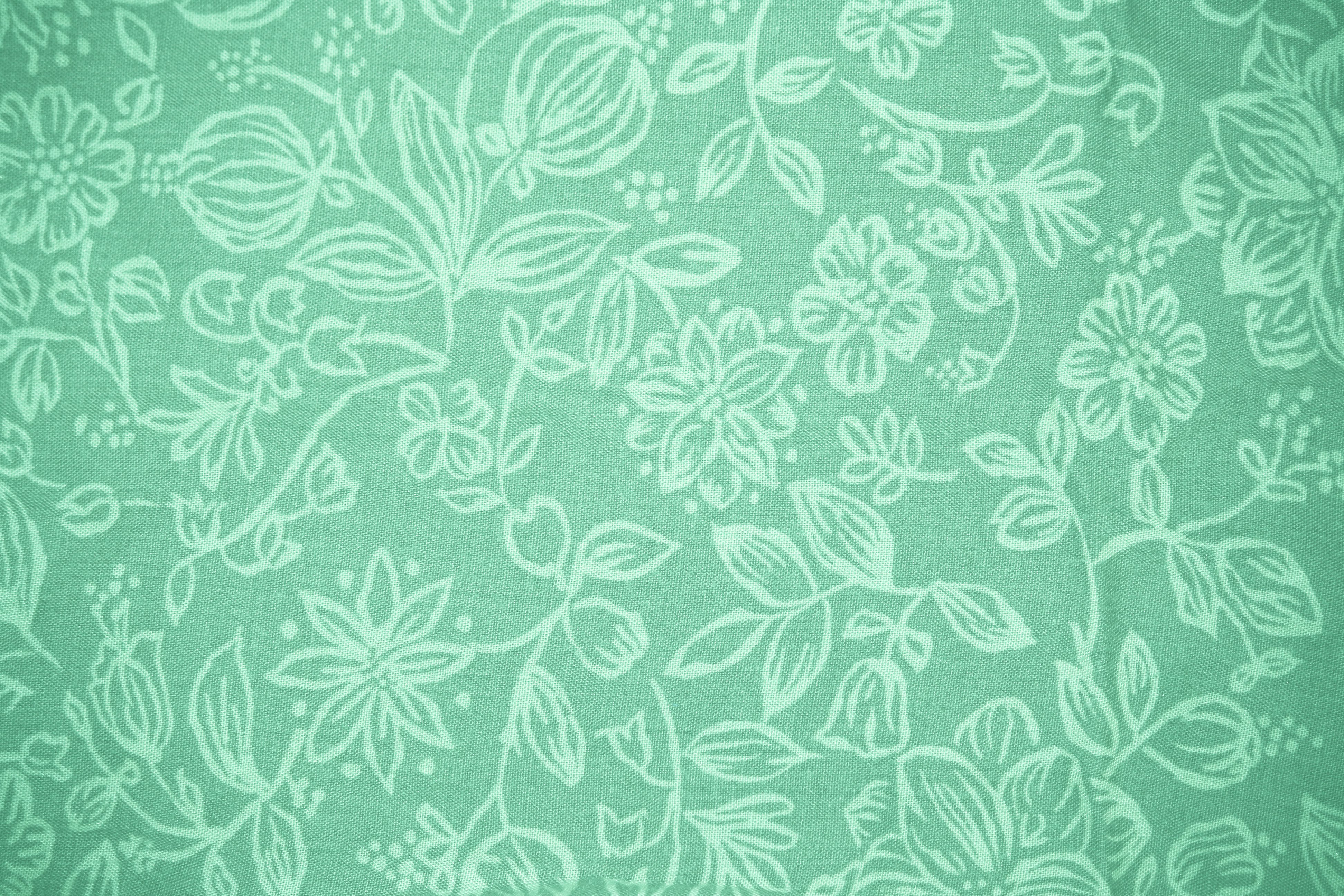 Mint Green Fabric with Floral Pattern Texture Picture | Free ...