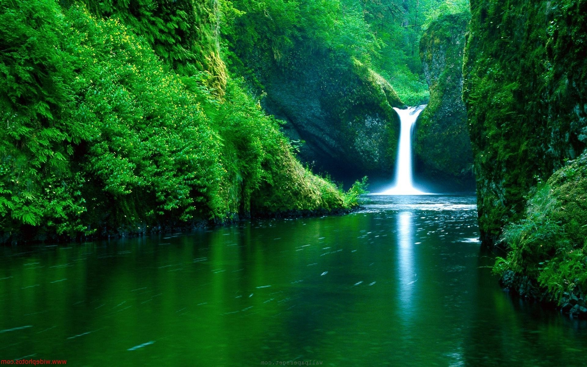 Desktop Waterfall River Green Nature Images Hd With Free Download ...