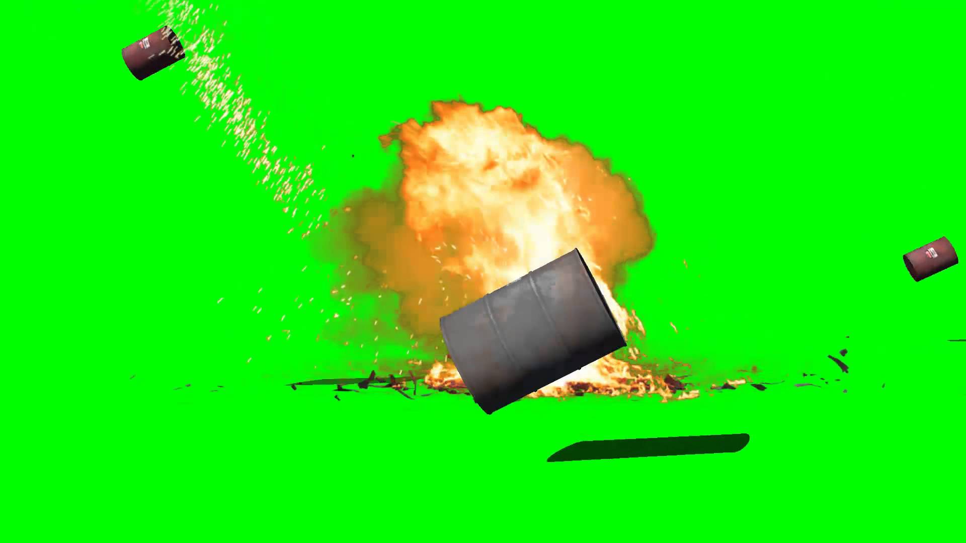 Oil Barrels Explosion - Green Screen - YouTube