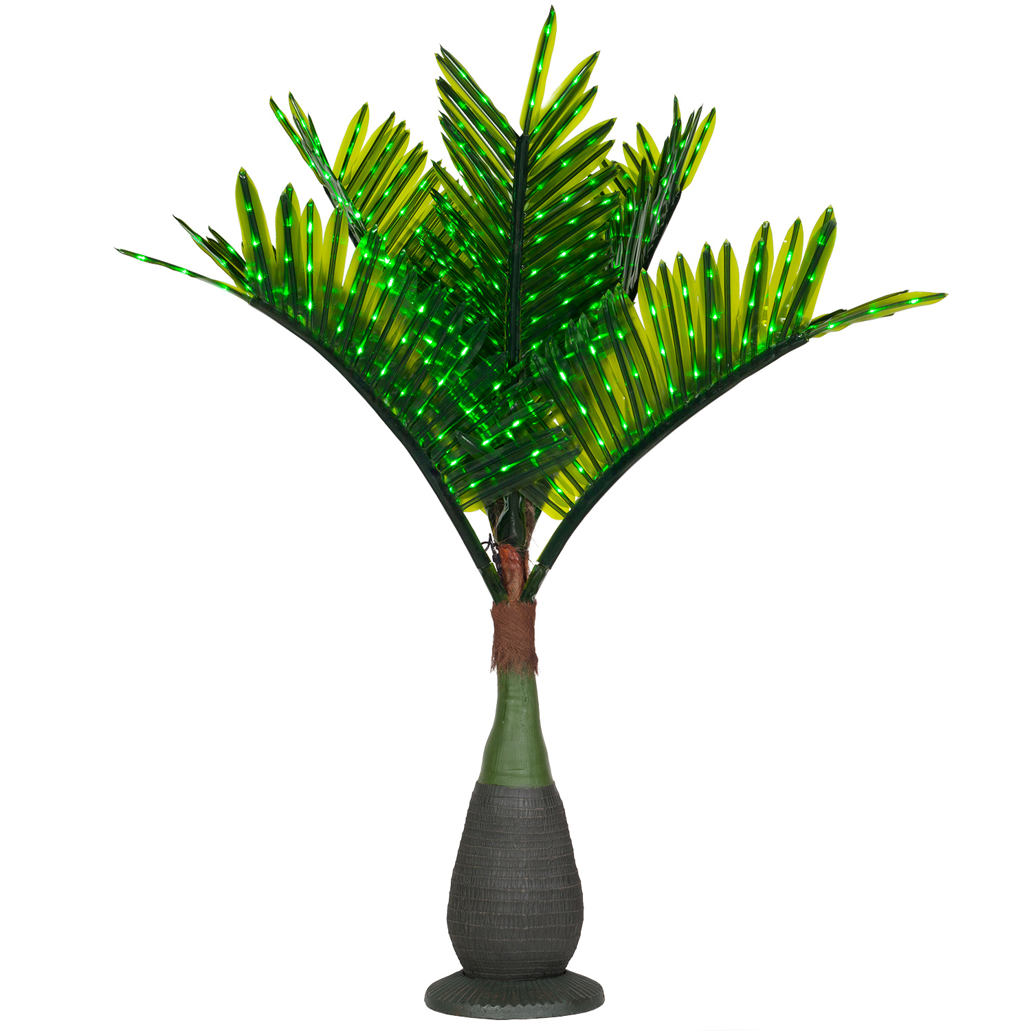 Lighted Palm Trees - 7.5' LED Bottle Palm Tree - Natural Green