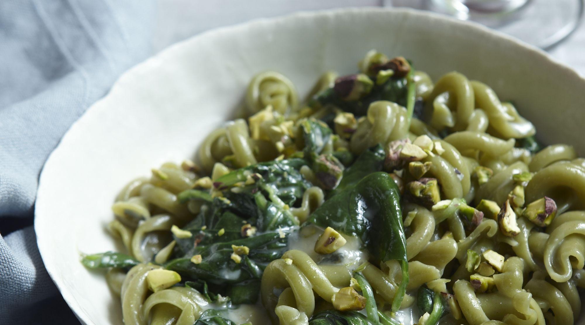 Green Pasta with Blue Cheese | The Splendid Table