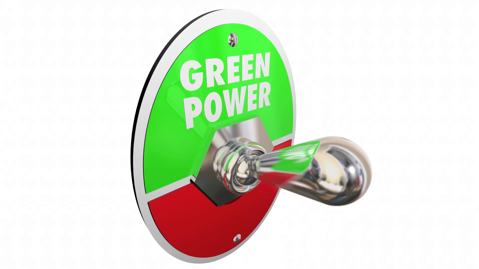 Green Power Renewable Energy Words Light Switch 3d Animation Motion ...