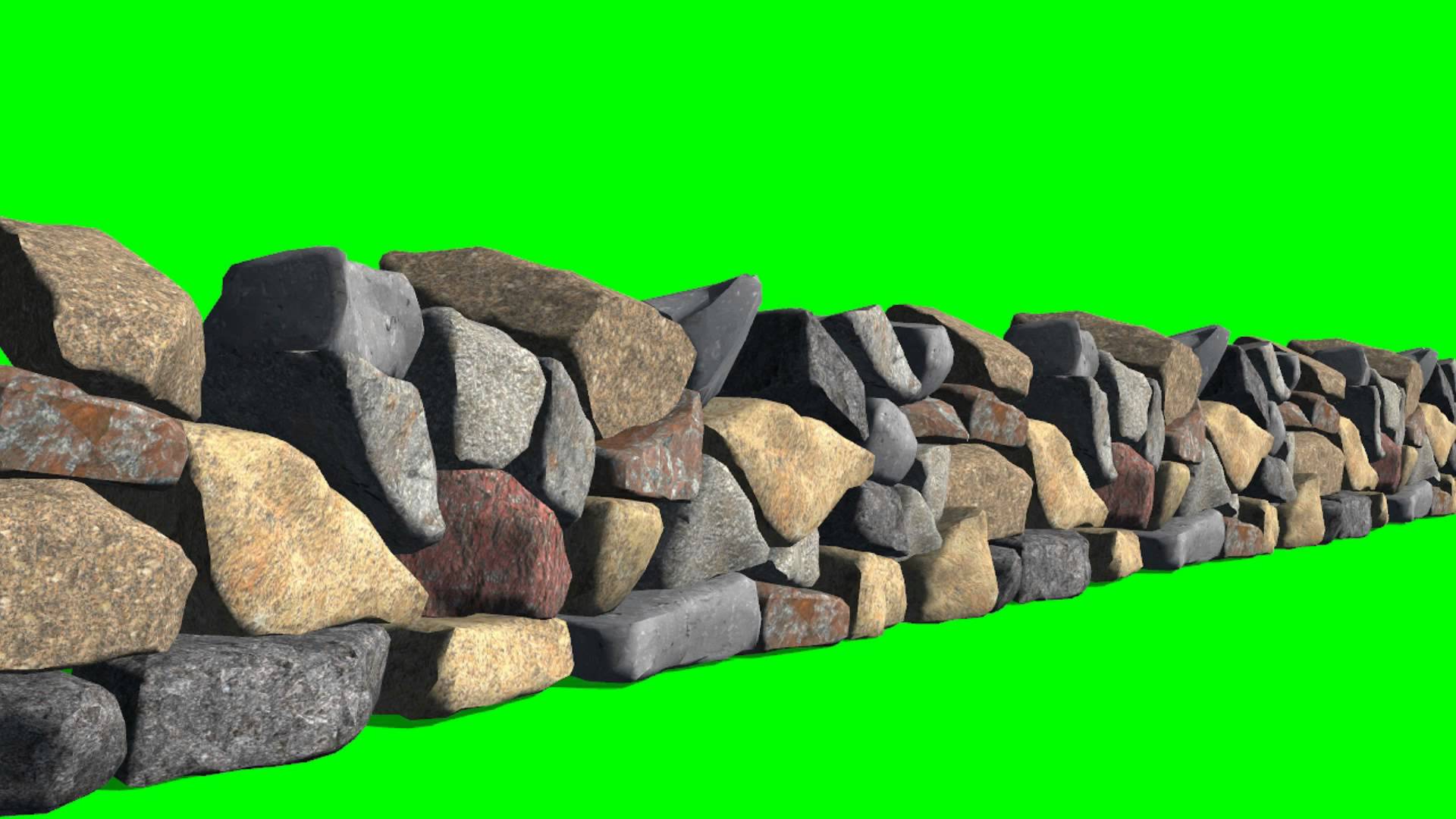stone wall - different views - green screen effect - YouTube
