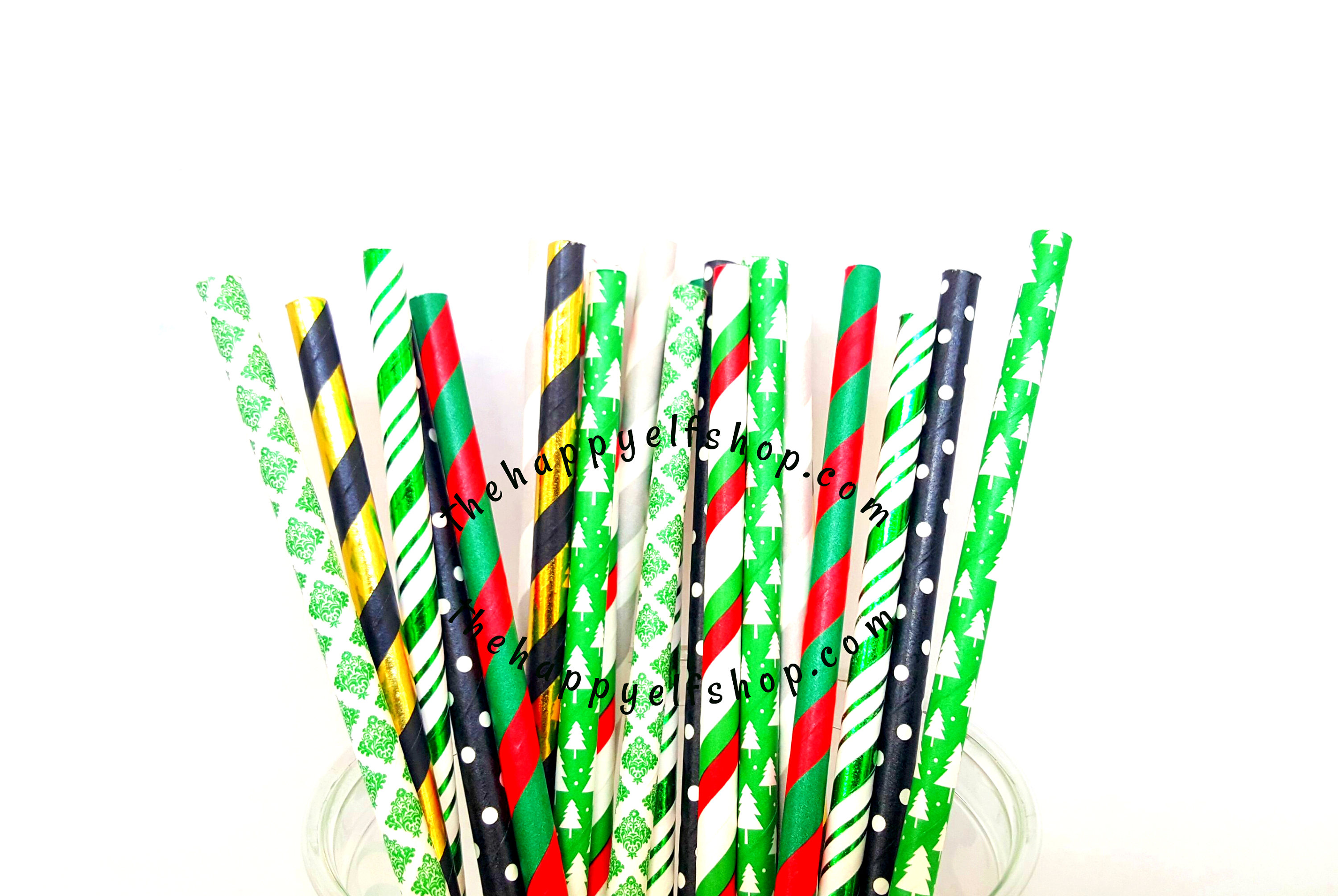 Vintage Christmas cartoon straw variety. Christmas straws. tree ...