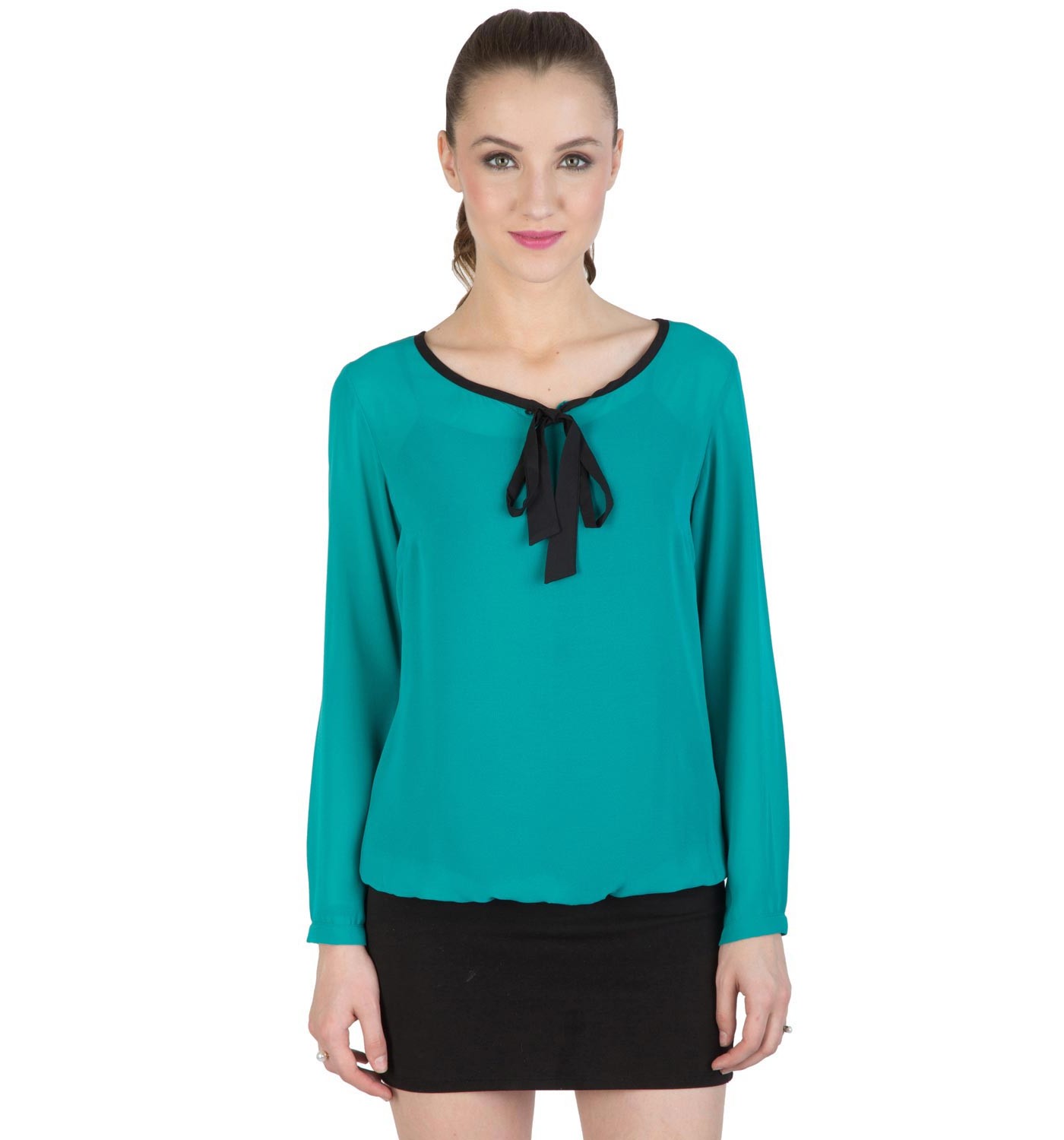 Vibe Solid Green Tops - Tops/Tunic - Uppers