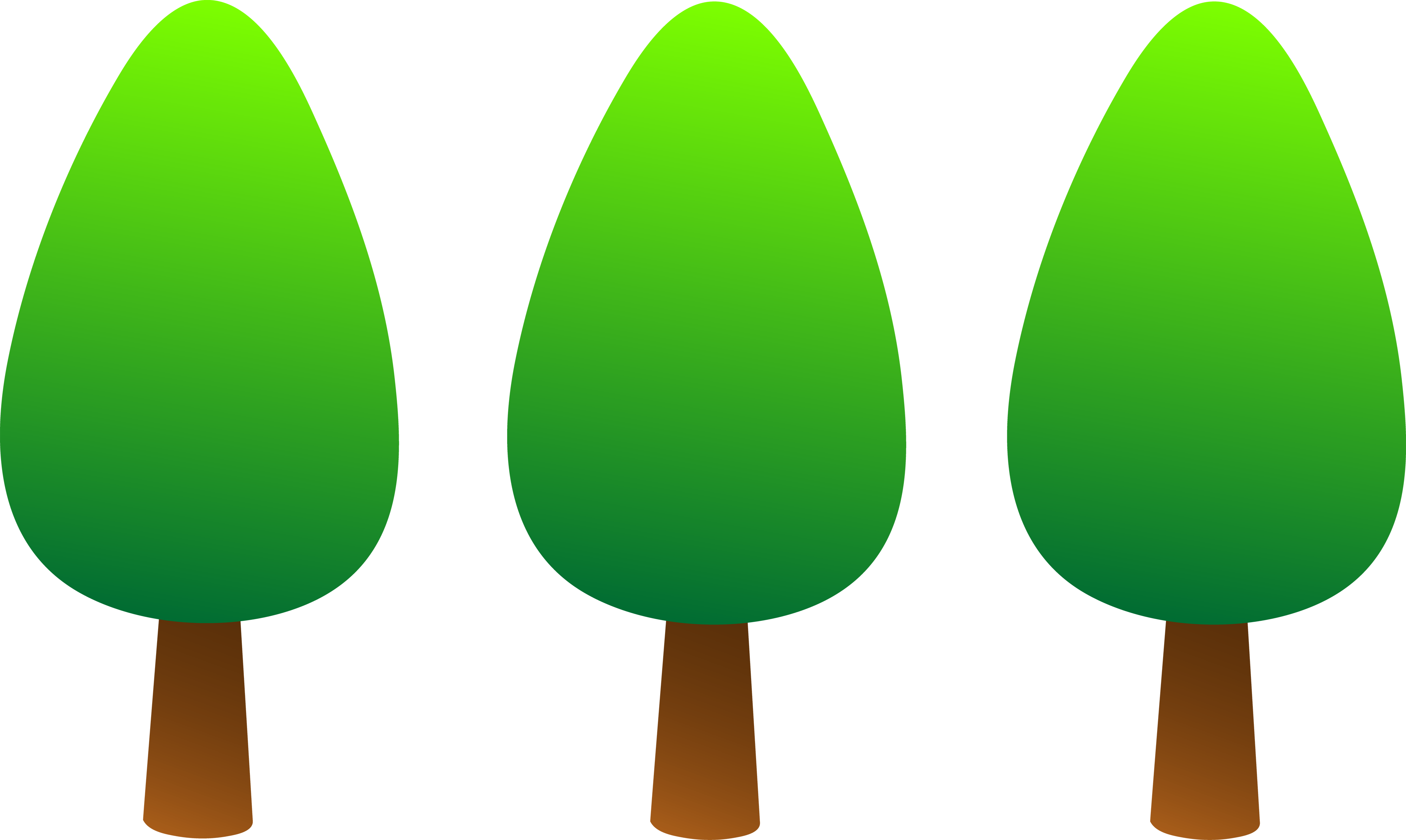 Cute Round Green Trees - Free Clip Art
