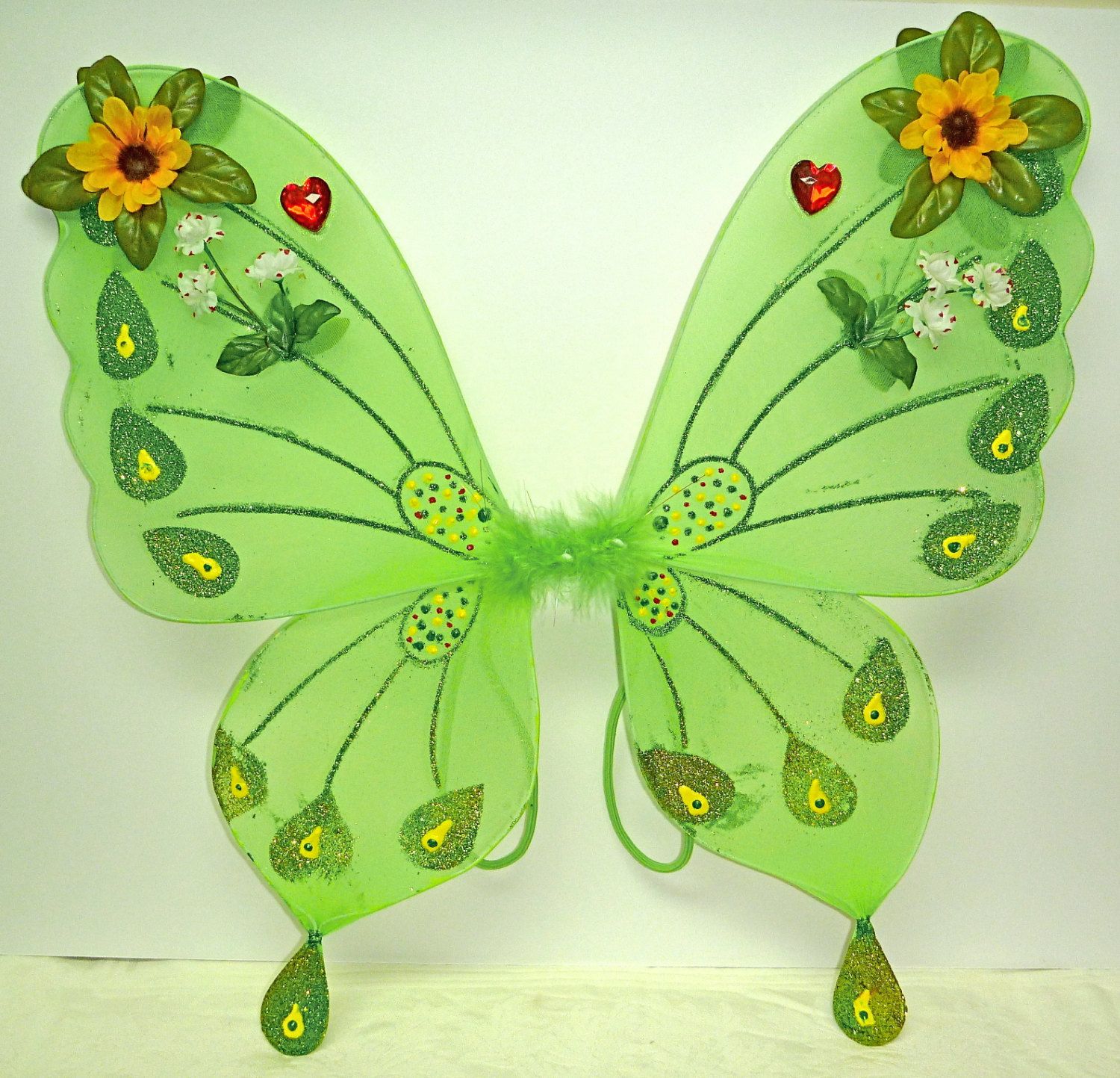 Adult Fairy Wings. Child Fairy Wings. BRIGHT GREEN Wings with ...