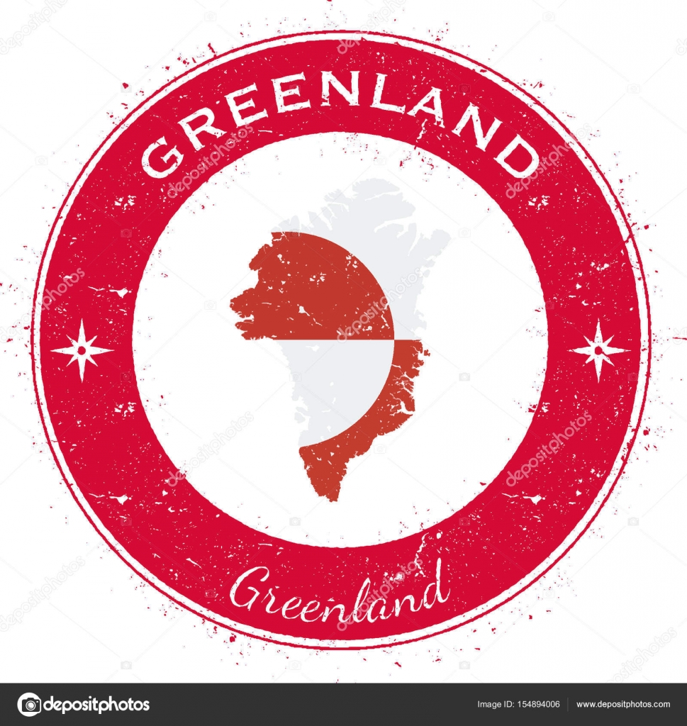 Greenland circular patriotic badge Grunge rubber stamp with national ...