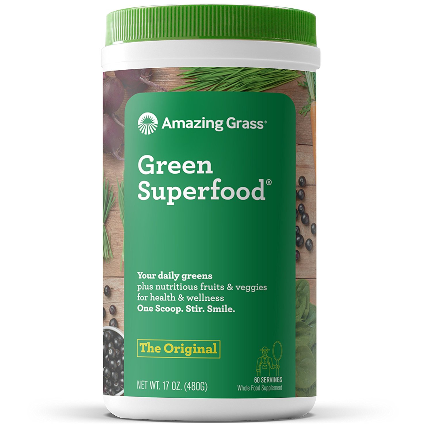 Amazon.com : Amazing Grass Green Superfood Organic Powder with Wheat ...